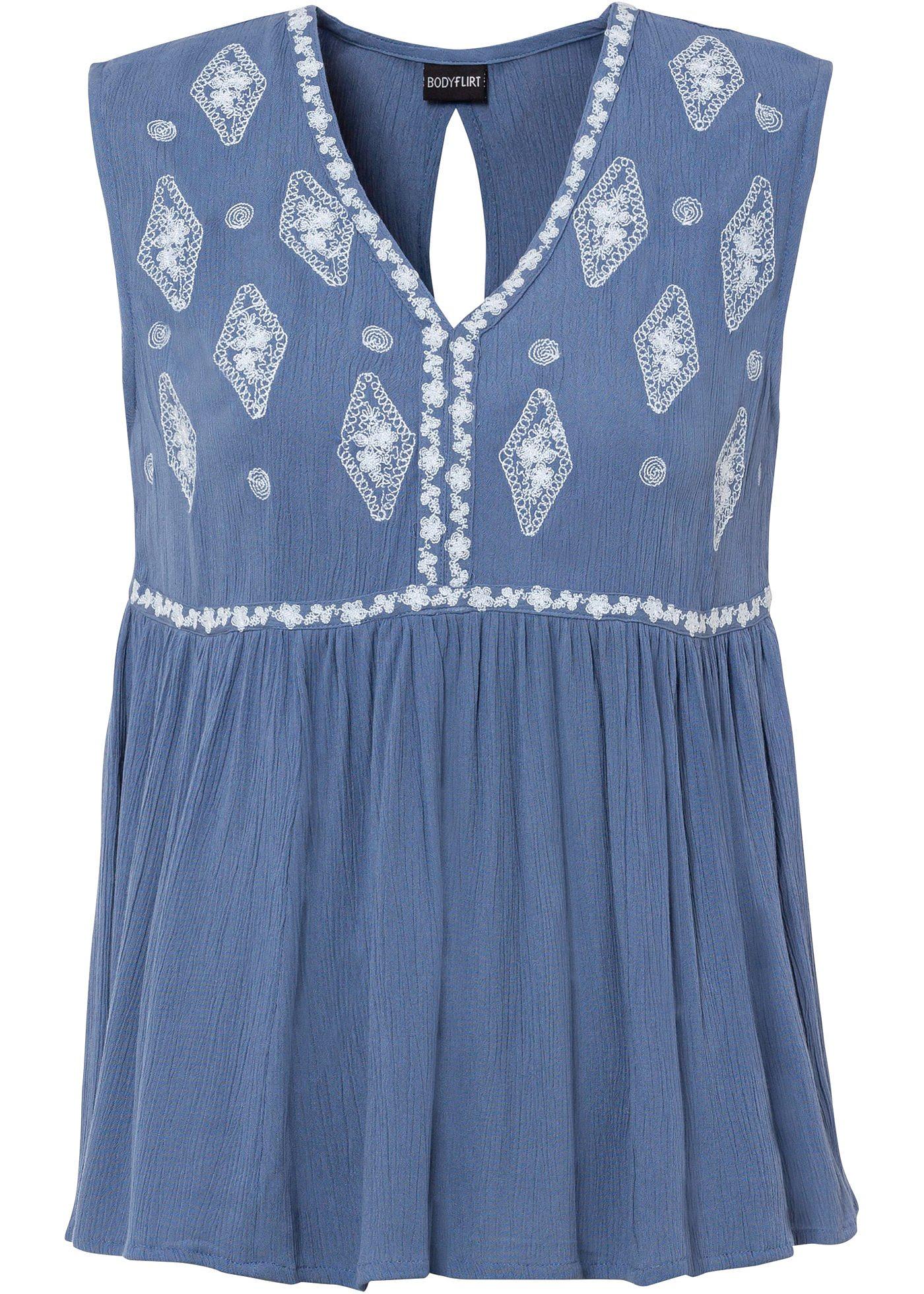 Top blouse à broderie