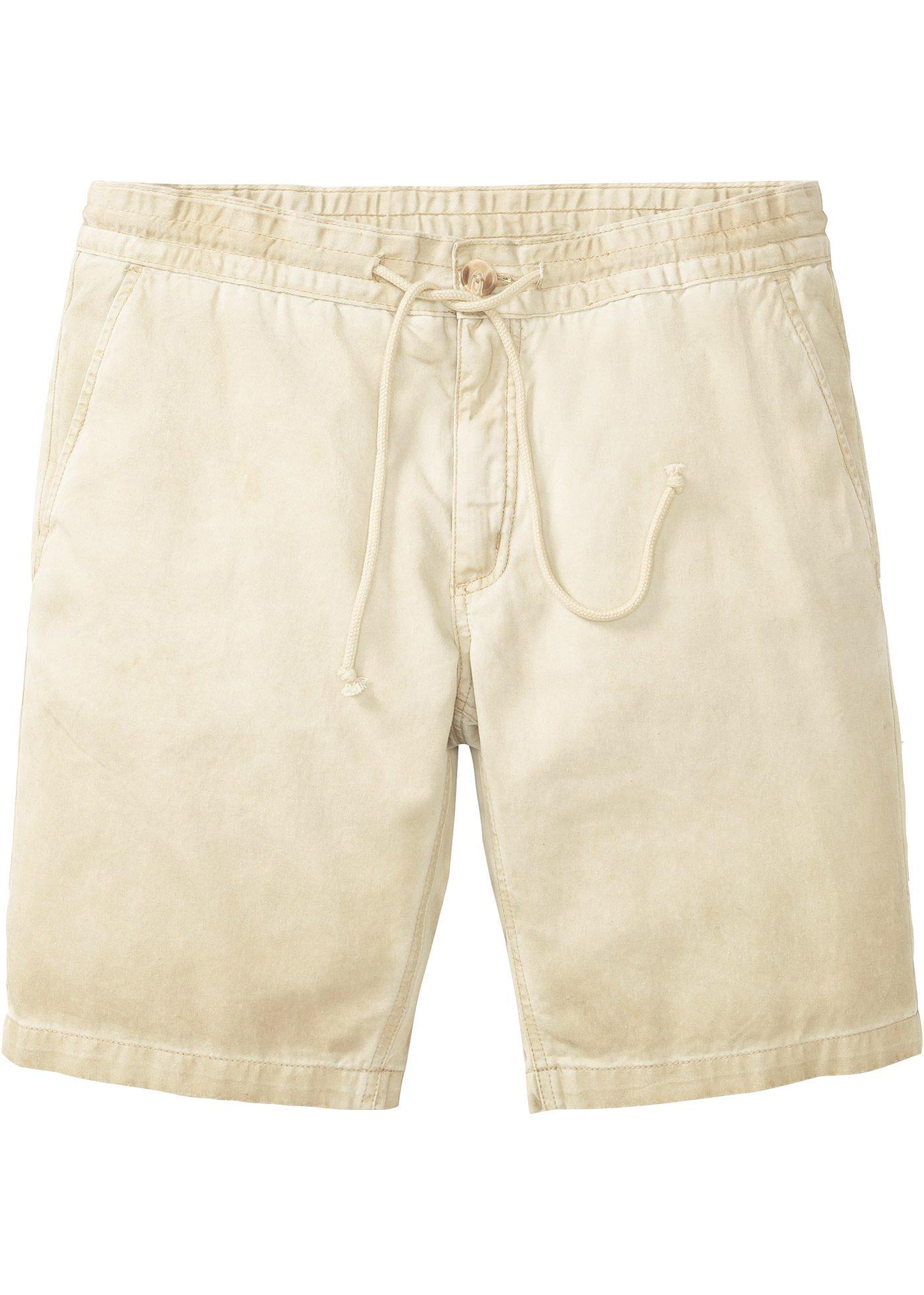 Bermuda chino taille extensible aspect délavé, Regular Fit