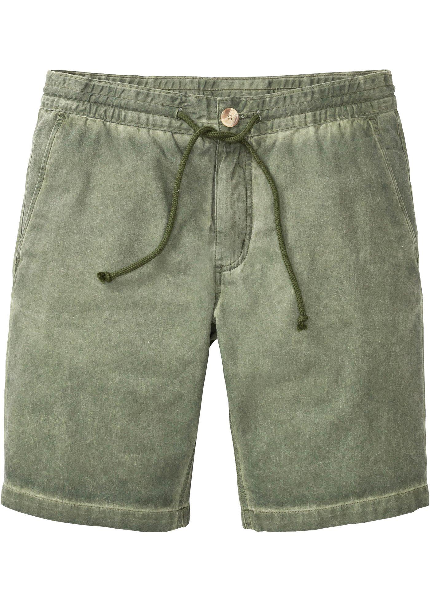 Bermuda chino taille extensible aspect délavé, Regular Fit