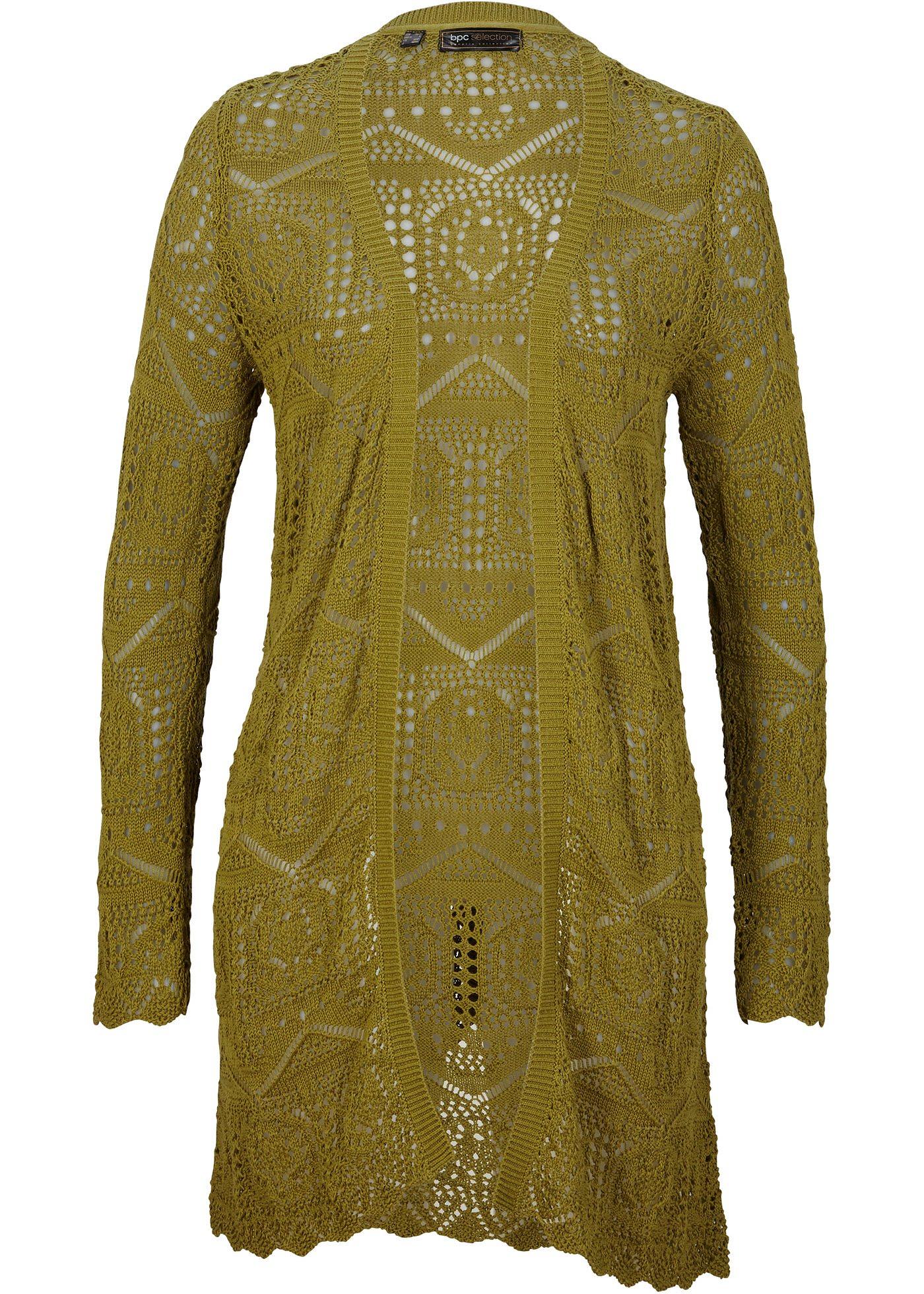 Gilet long en maille ajourée