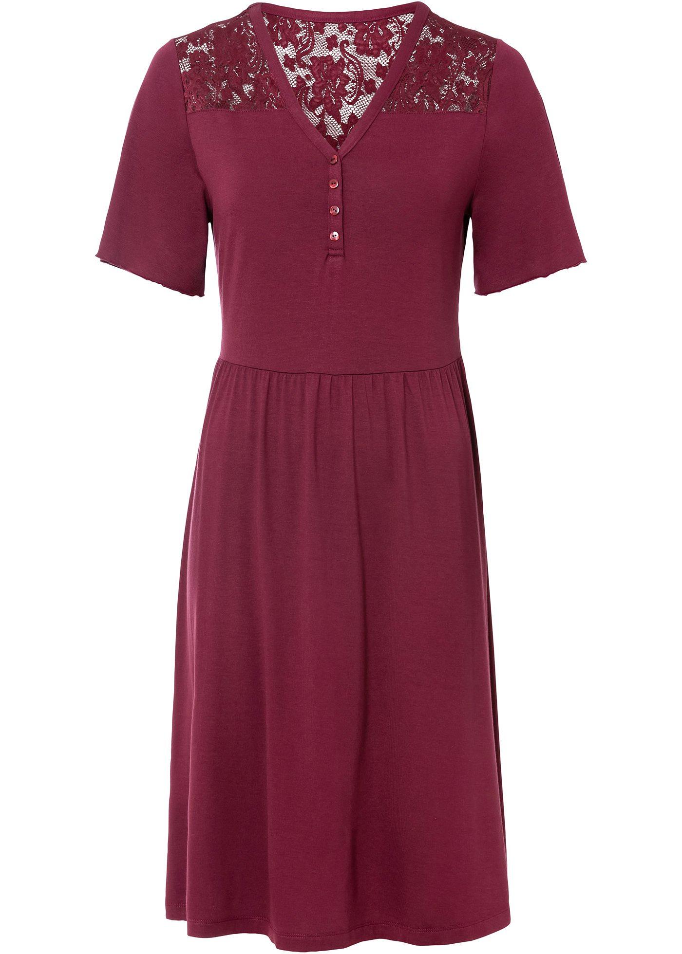 Robe en jersey à dentelle en viscose durable