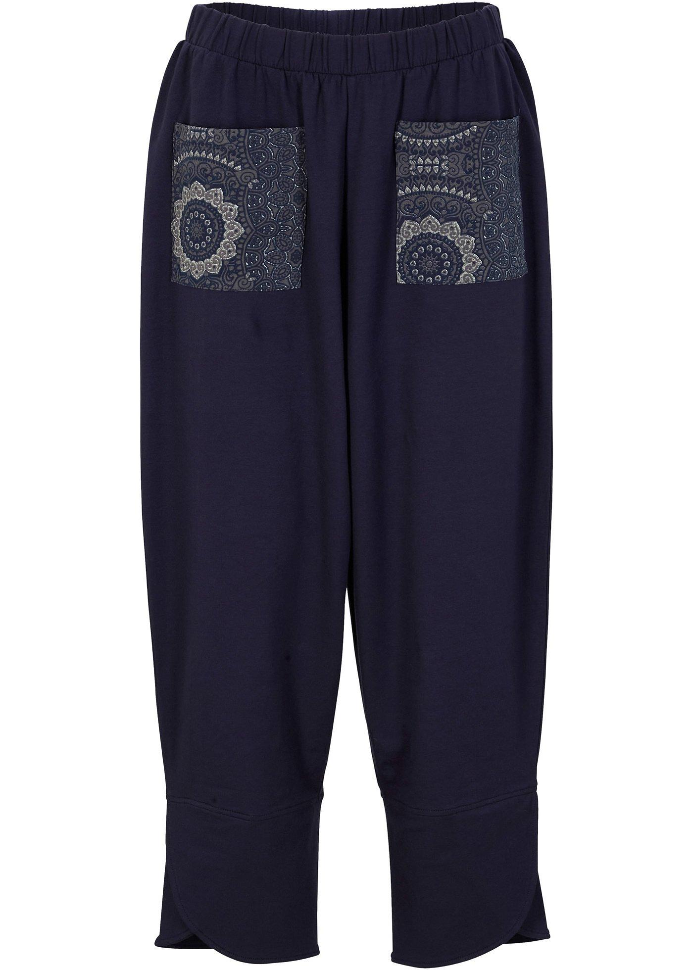 Pantalon ample à taille confortable, long. 7/8