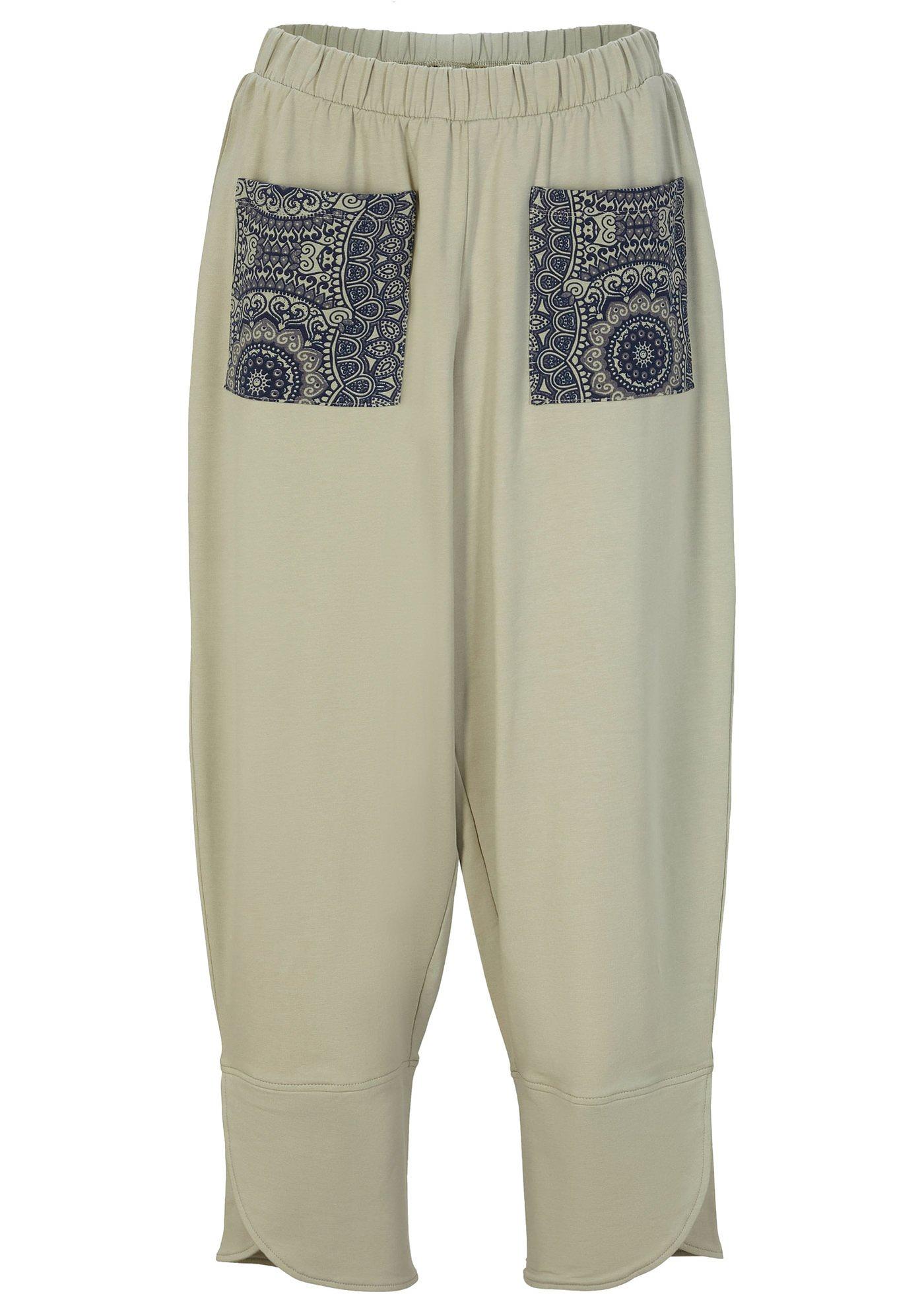 Pantalon ample à taille confortable, long. 7/8