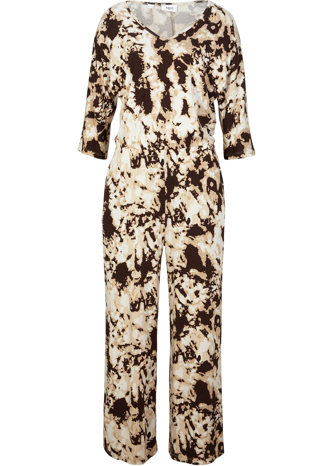 Combinaison imprimée avec col V, longueur 7/8