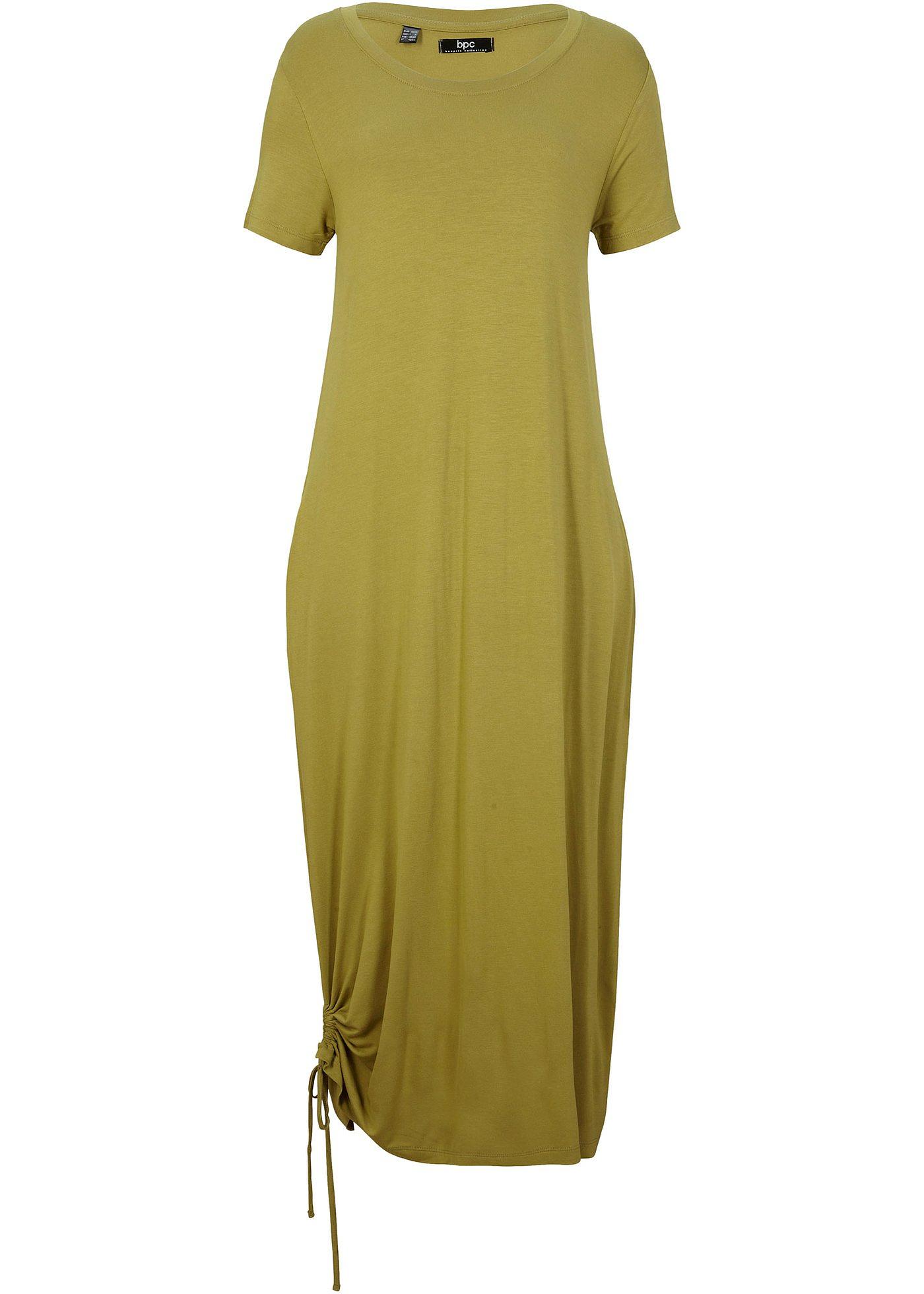 Robe midi en jersey avec poches latérales et détails froncés