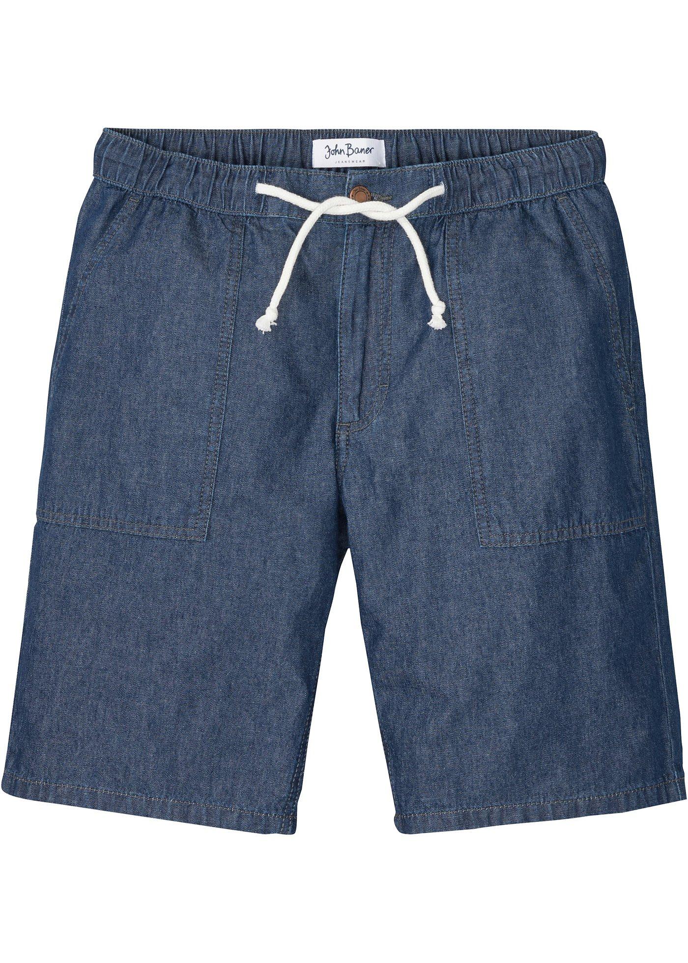Bermuda en jean taille extensible, Regular Fit