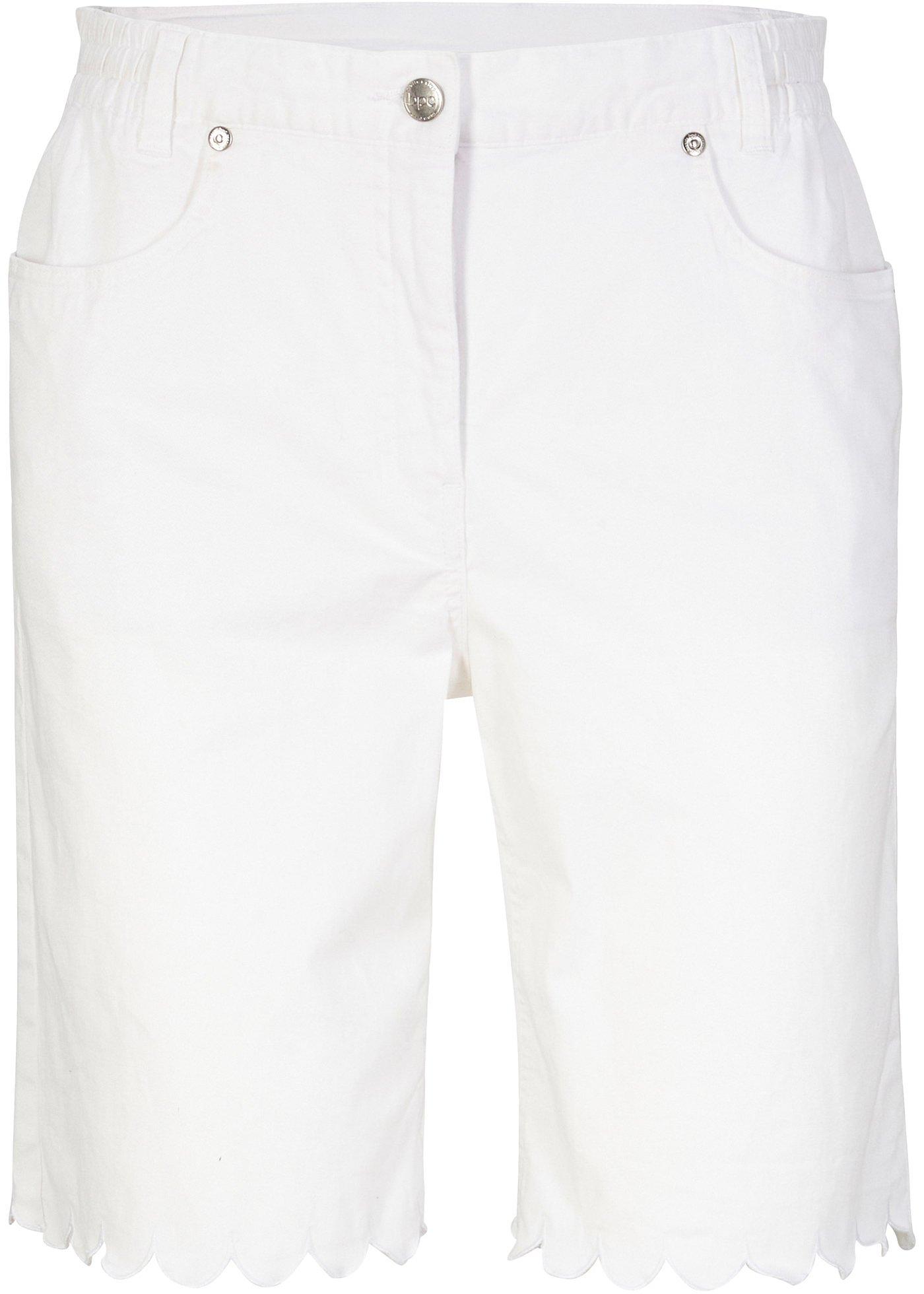 Bermuda en twill avec base ondulée et taille confortable, large