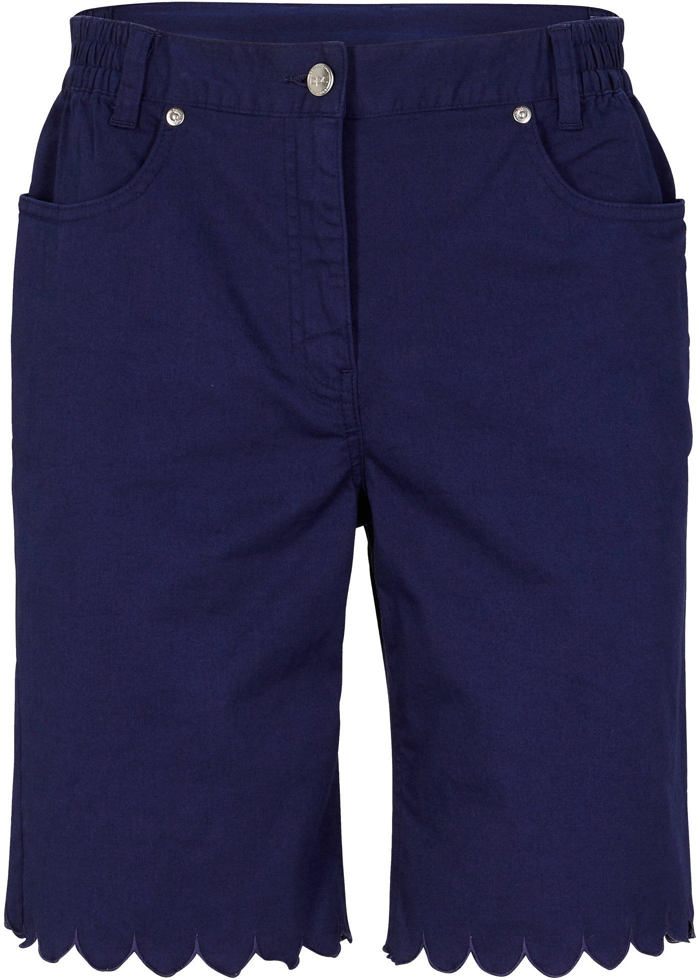 Bermuda en twill avec base ondulée et taille confortable, large