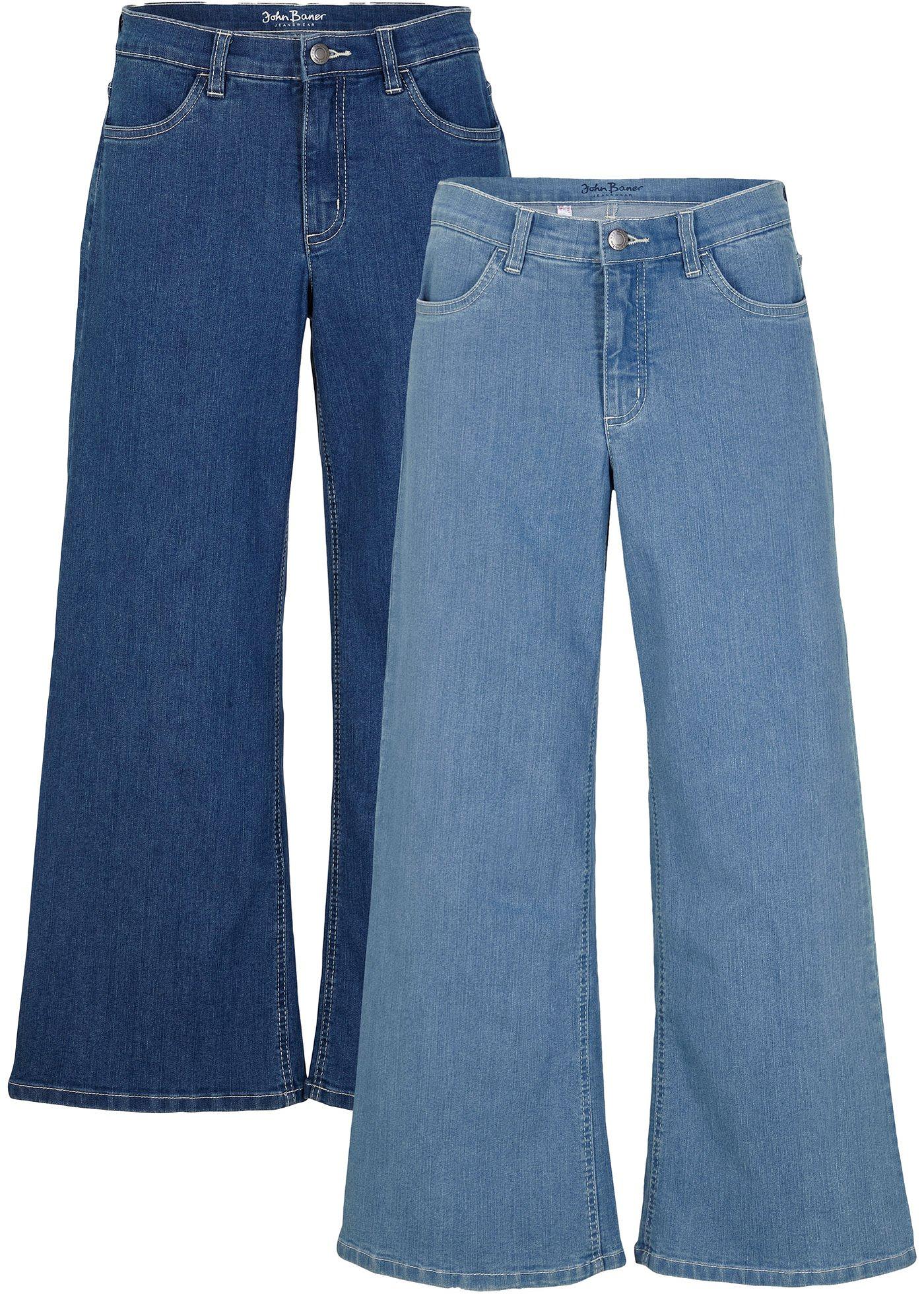 Lot de 2 jeans extensibles corsaire