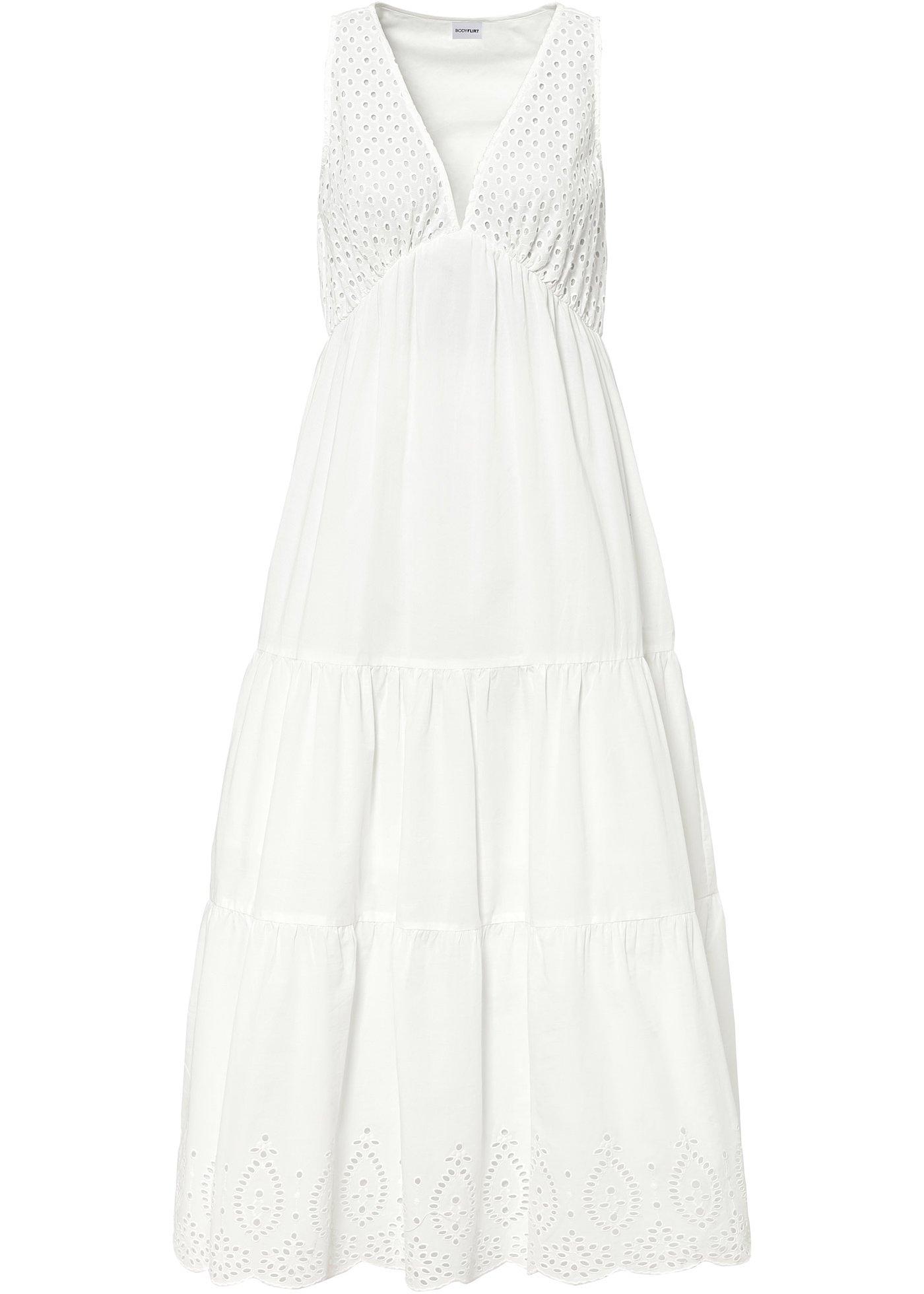 Robe longue à broderie ajourée