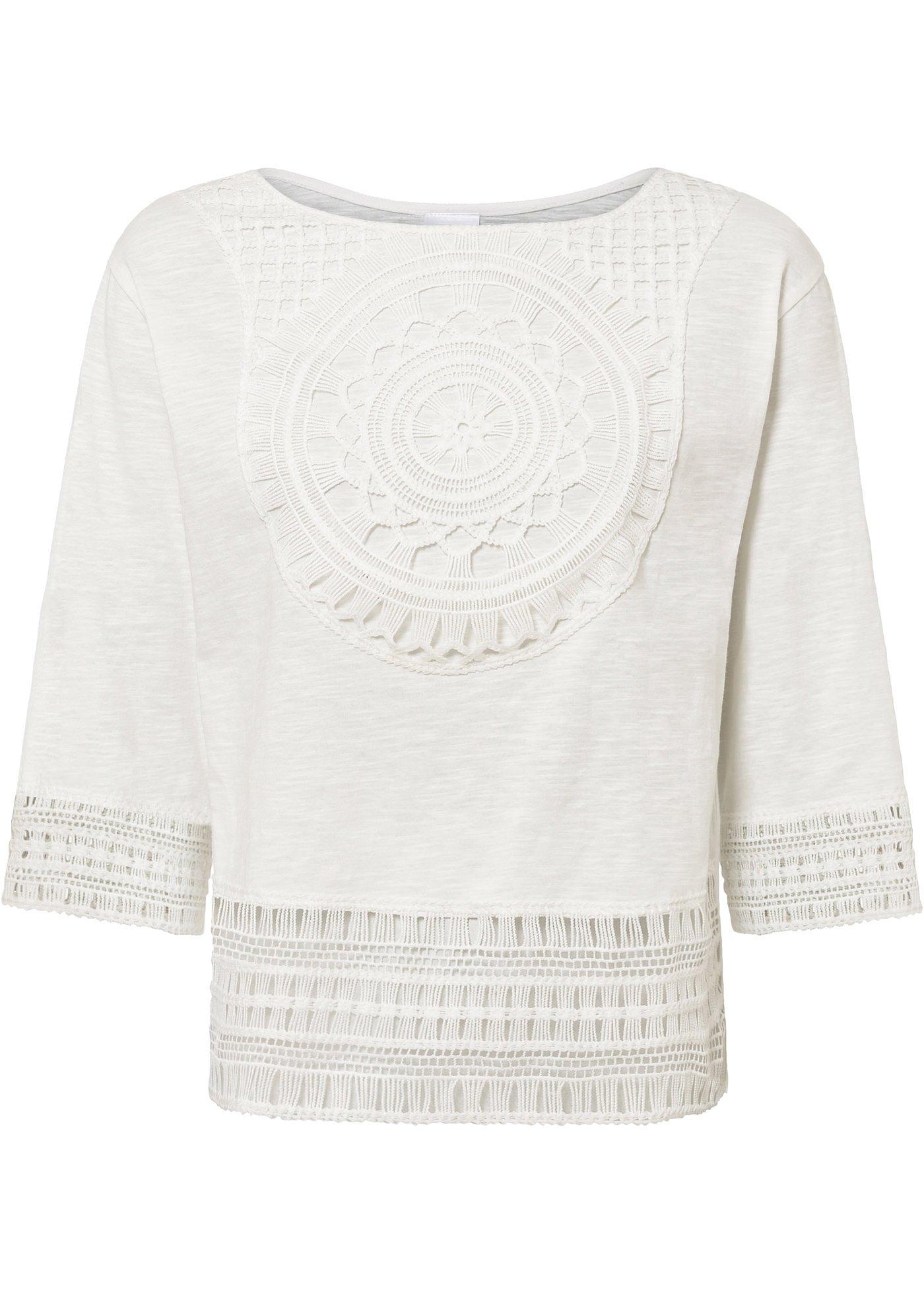 T-shirt tunique à dentelle crochet