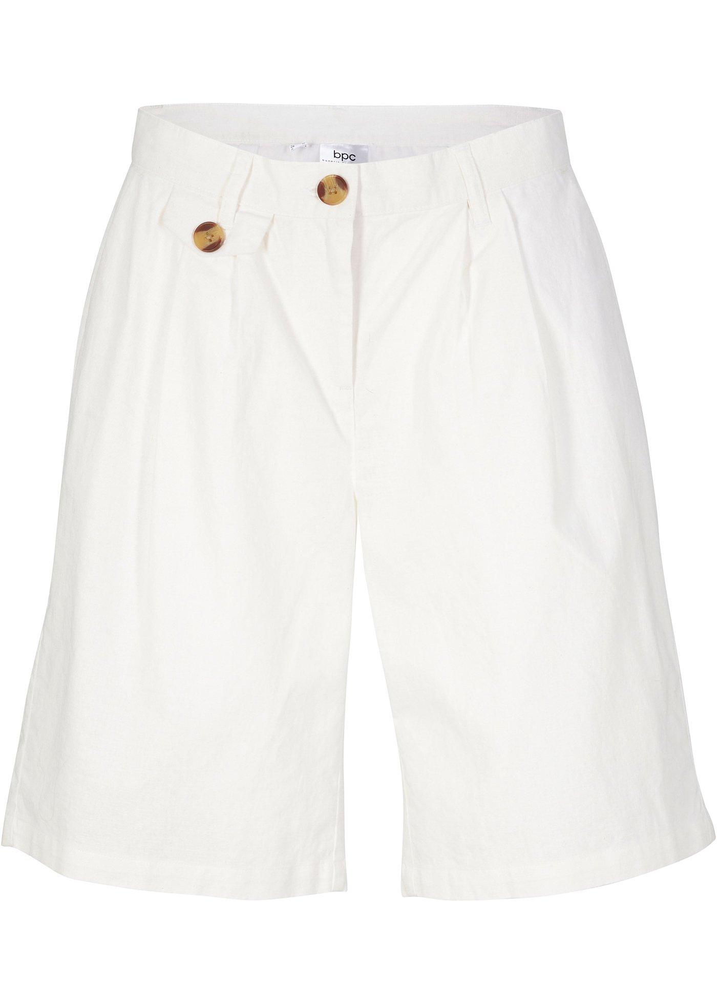 Bermuda en lin décontracté, longueur genou