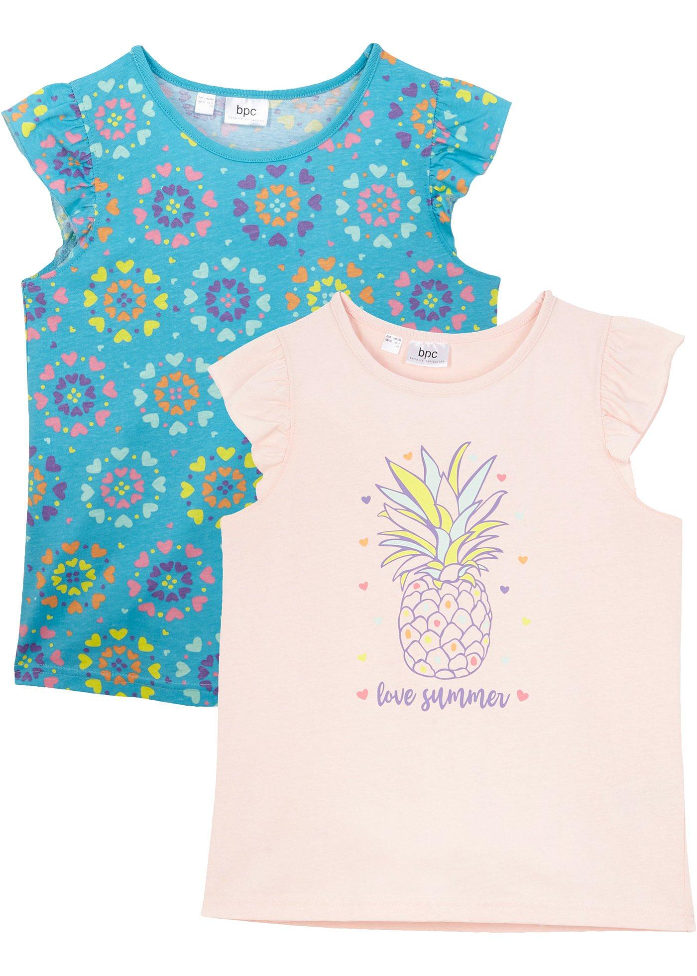 Lot de 2 T-shirts fille en coton bio