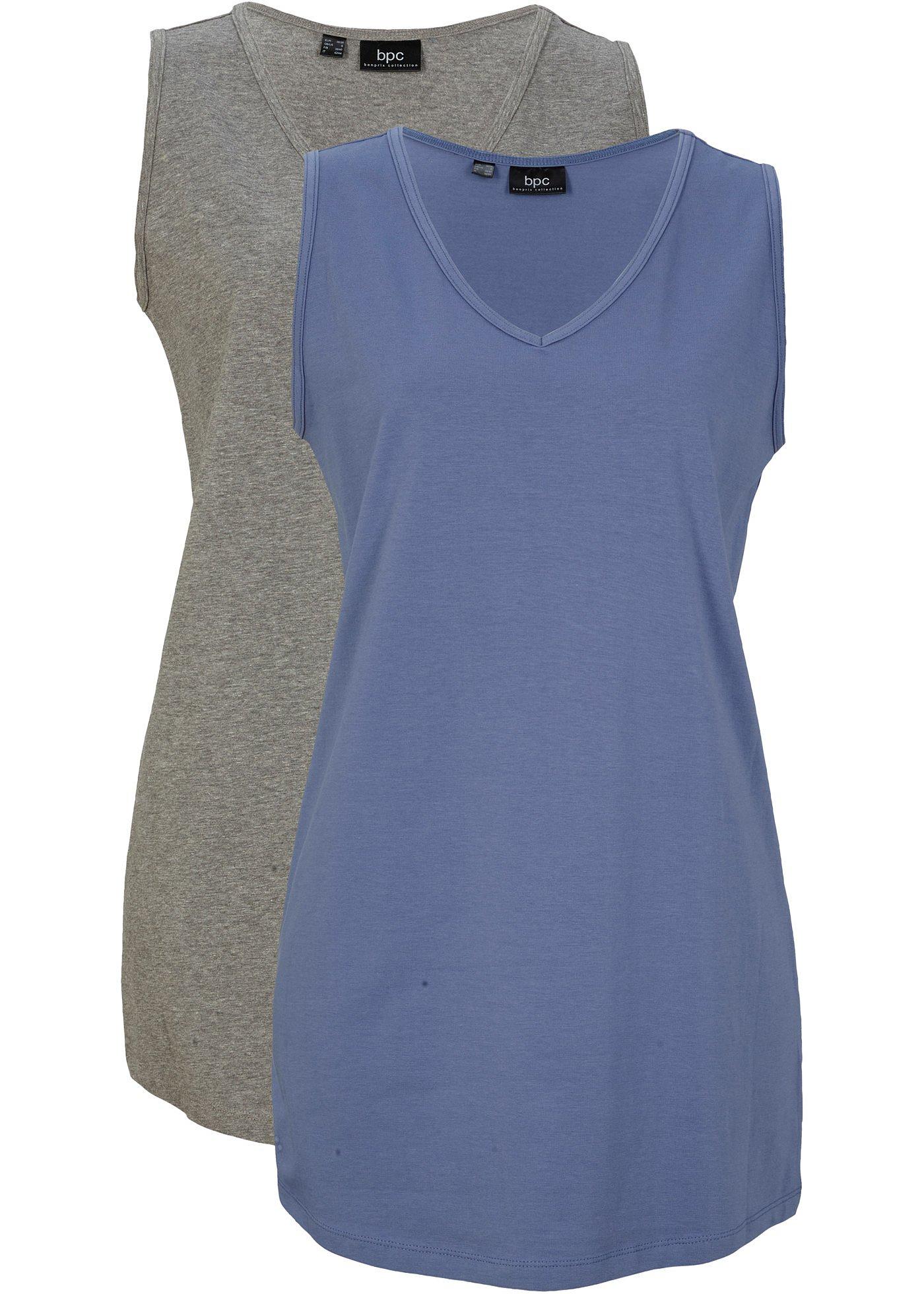 Lot de 2 tops longs basiques en coton