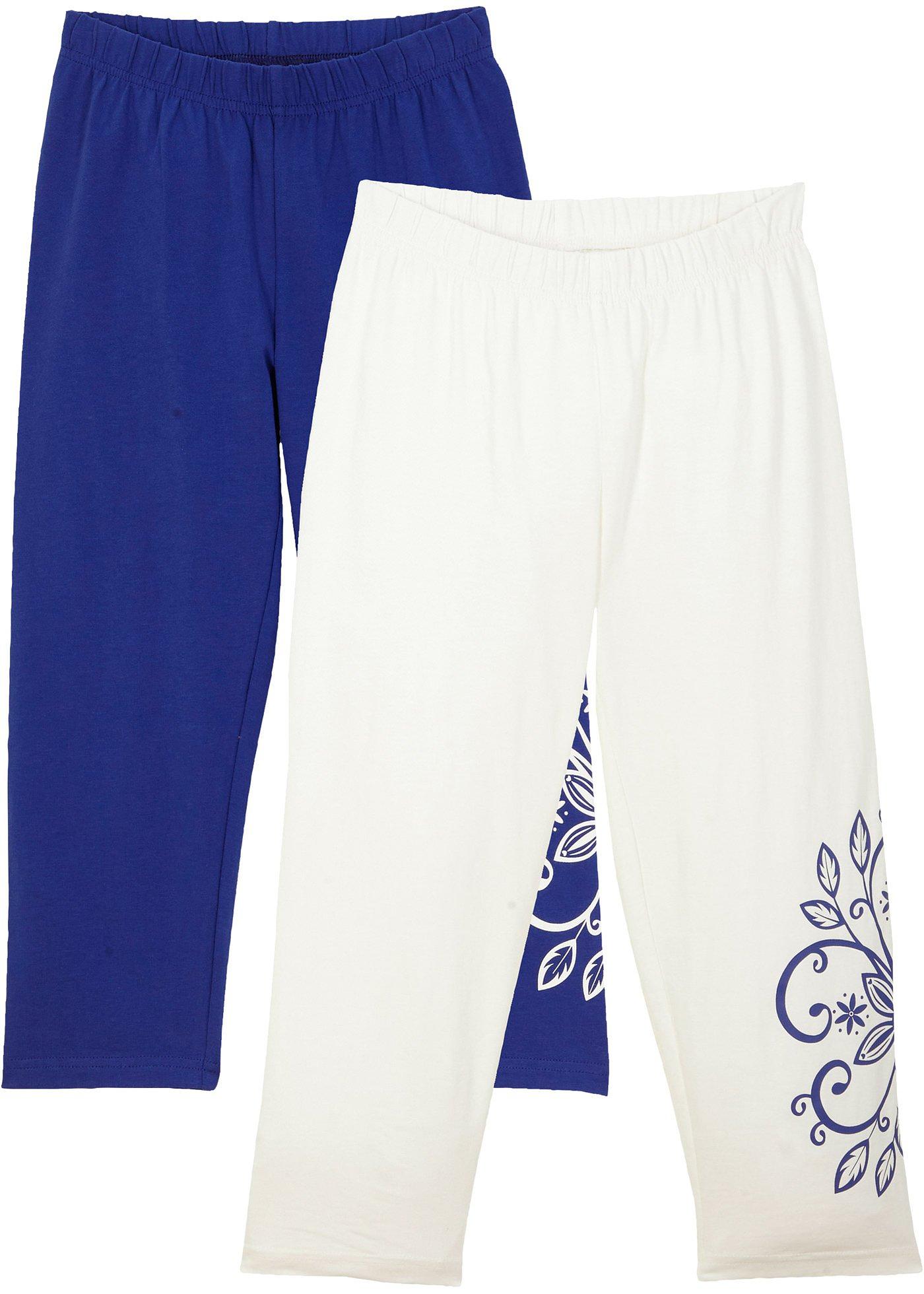 Lot de 2 leggings 3/4 fille avec coton bio