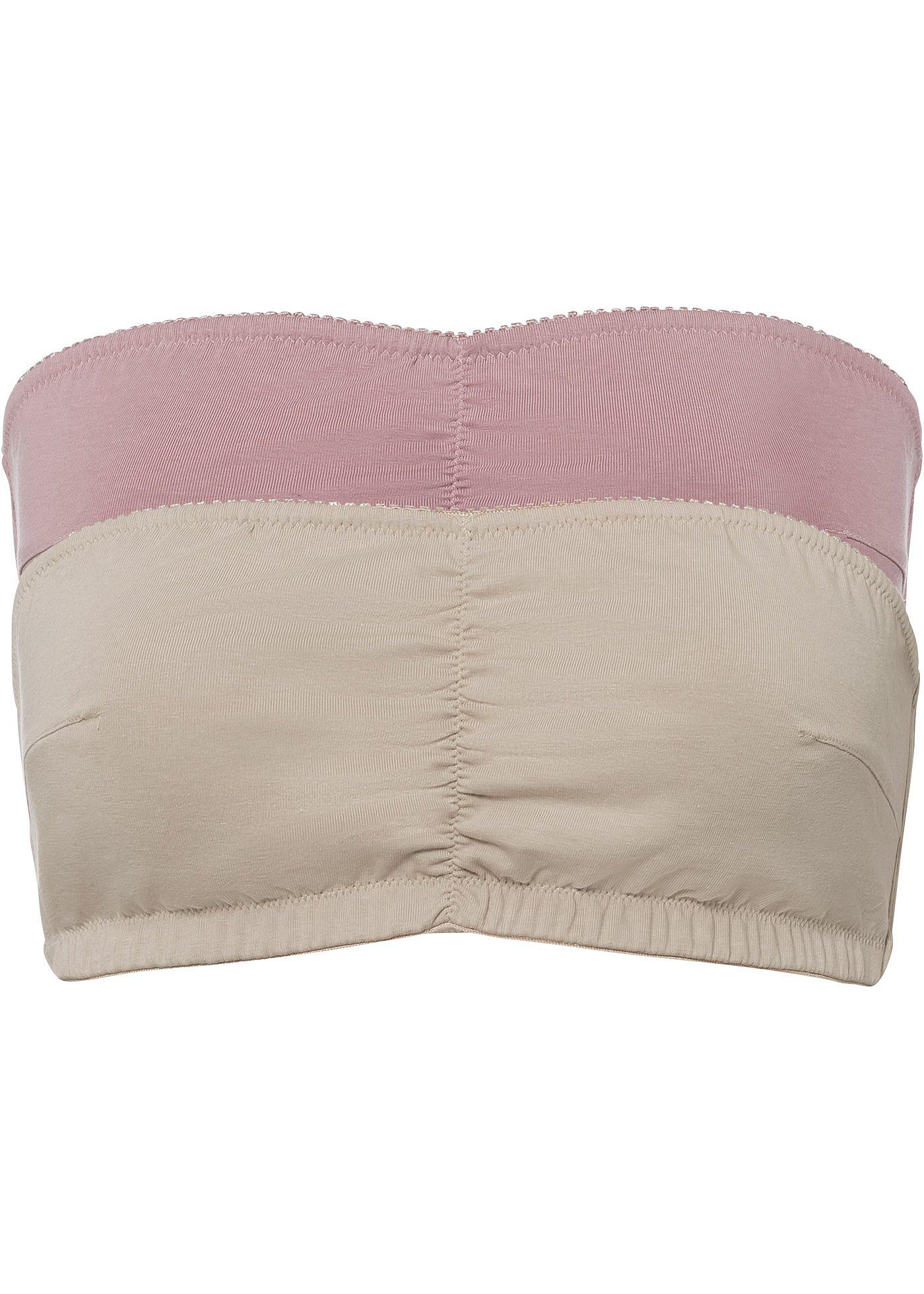 Lot de 2 soutiens-gorge bandeau, bon. A à B, avec coton bio