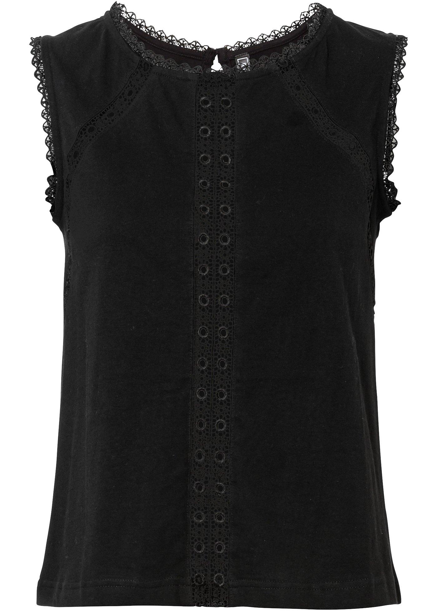 Top à dentelle en coton bio