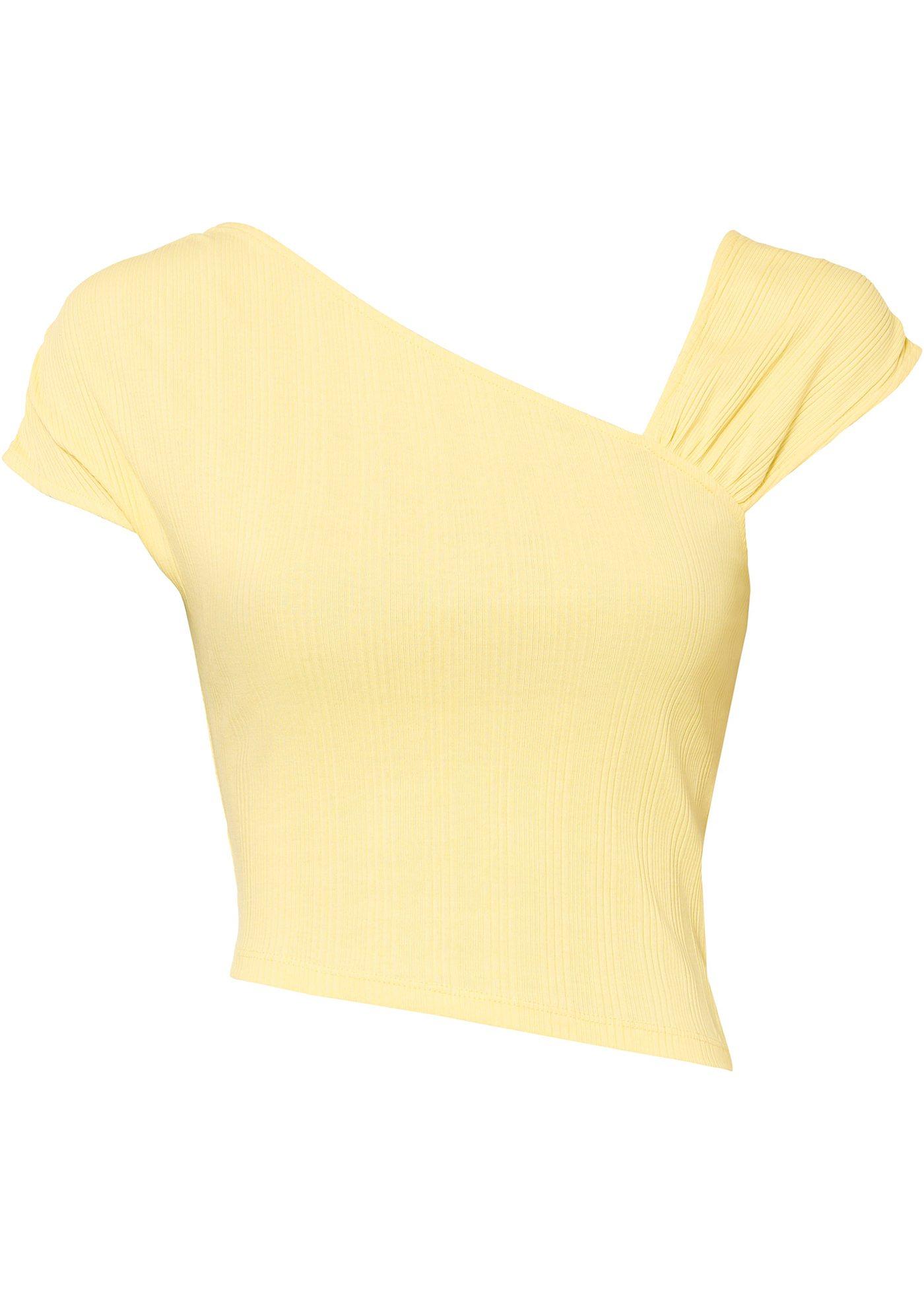 T-shirt côtelé raccourci