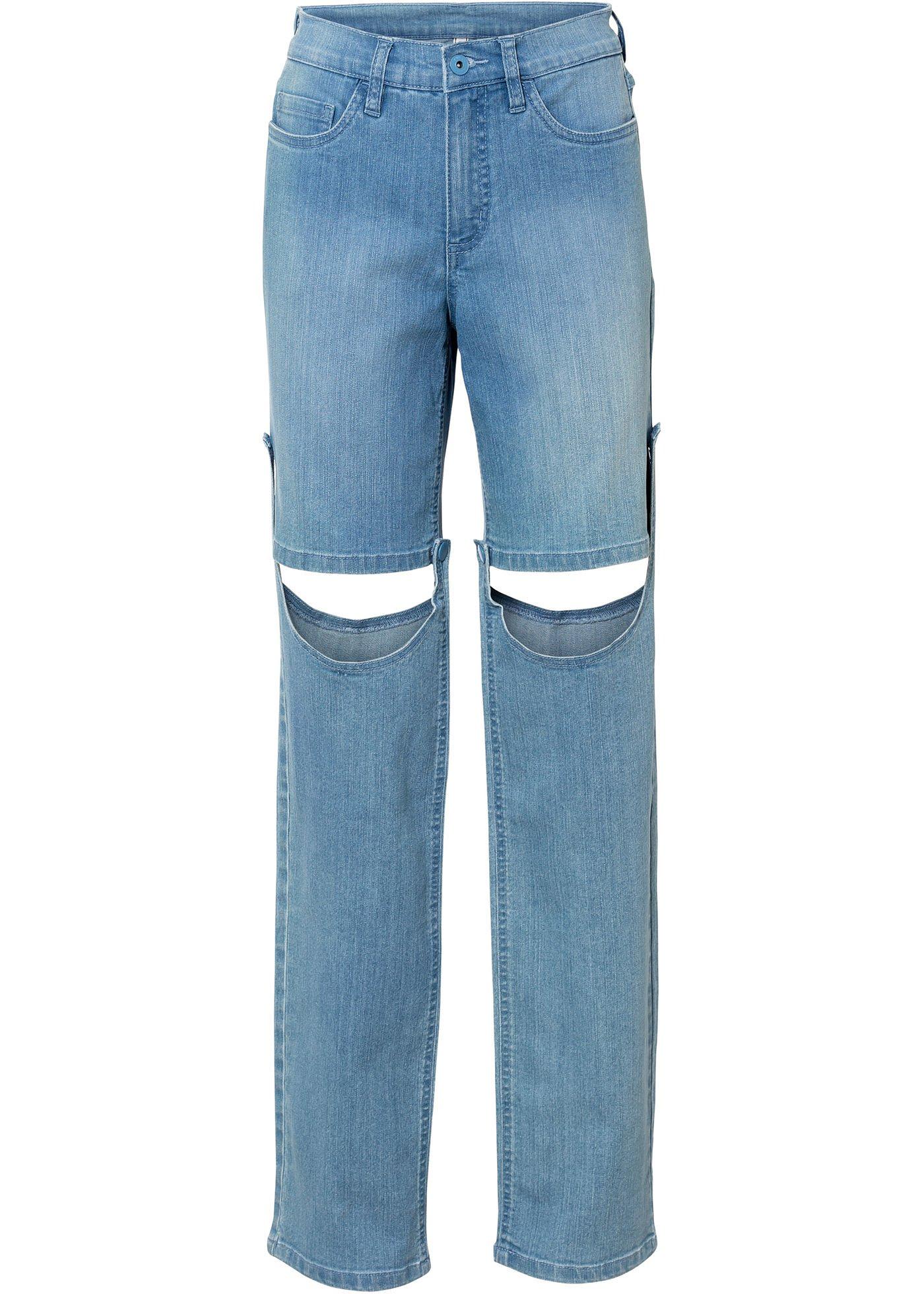 Jean avec jambes amovibles par boutons