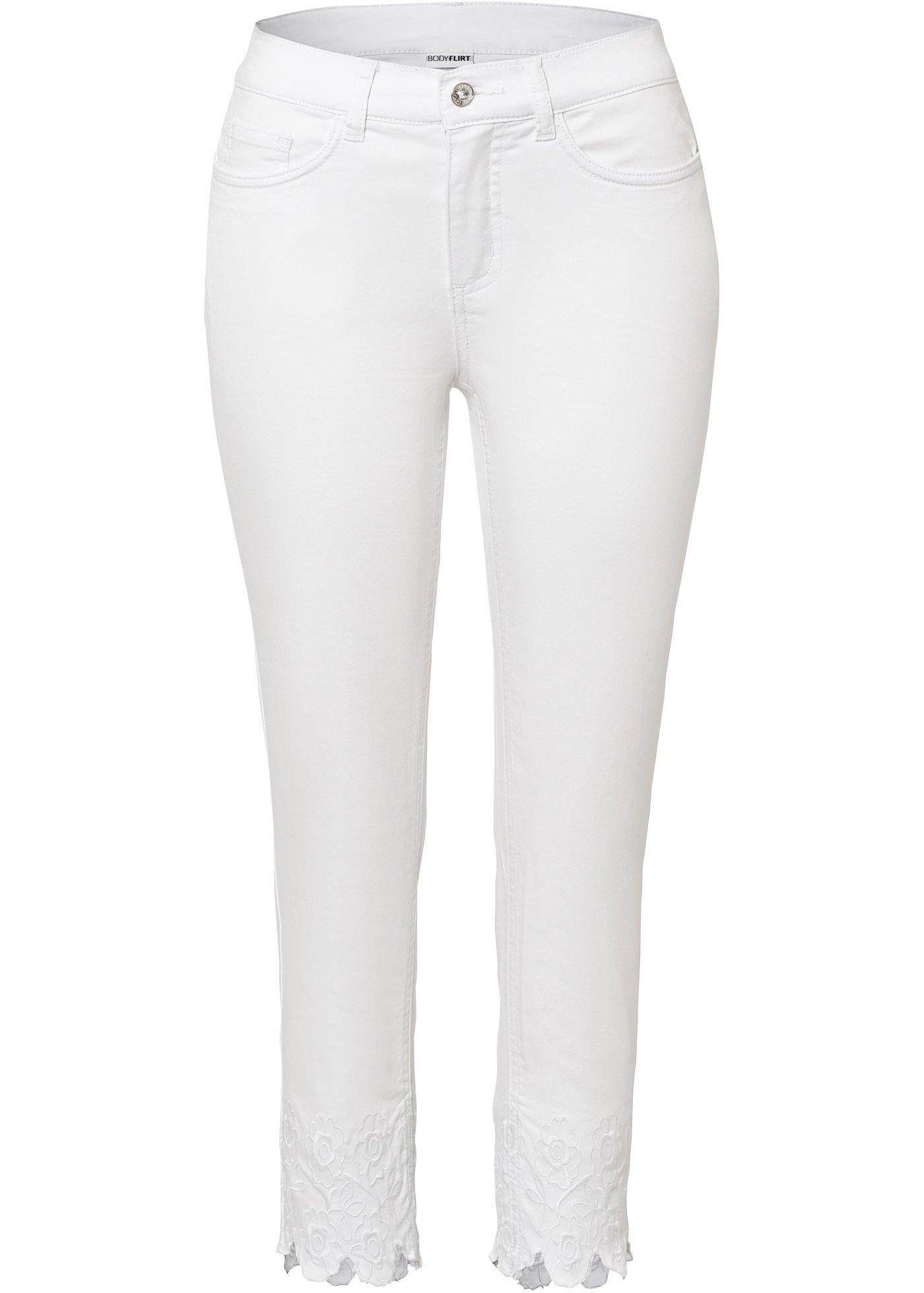 Pantalon extensible avec broderie