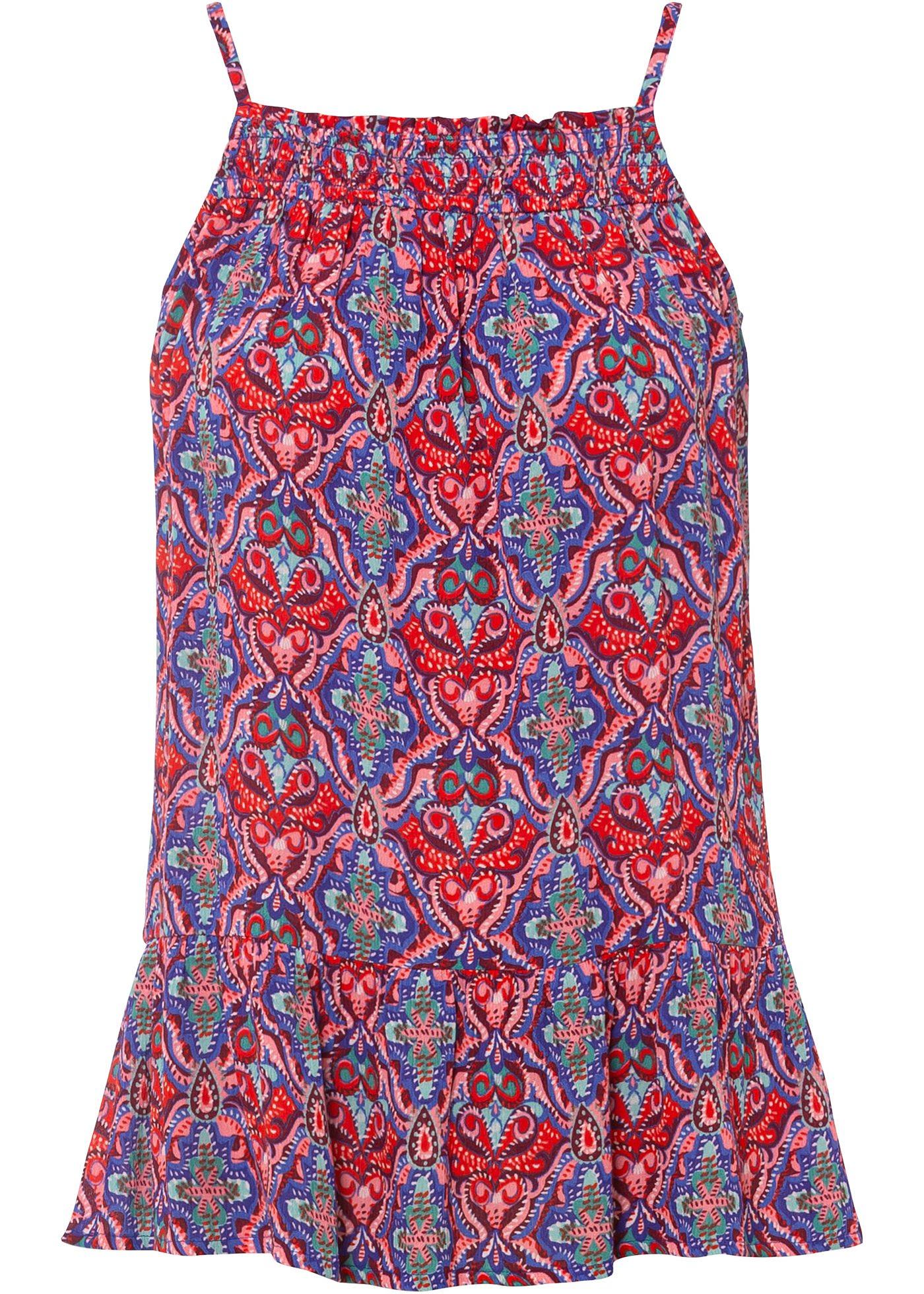 Top-blouse imprimé en viscose durable