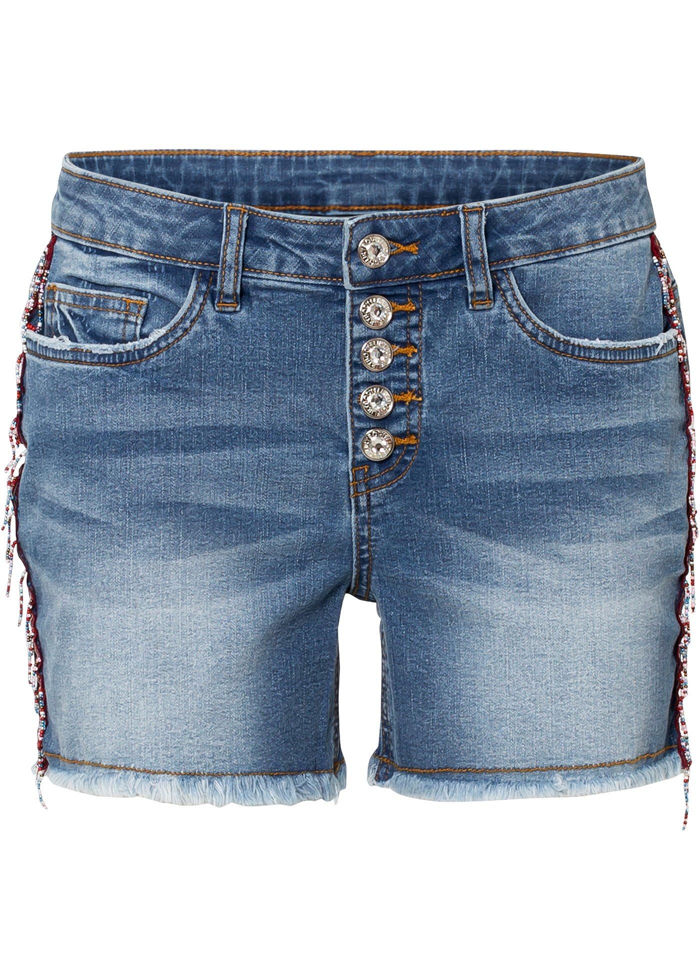 Short en jean avec application