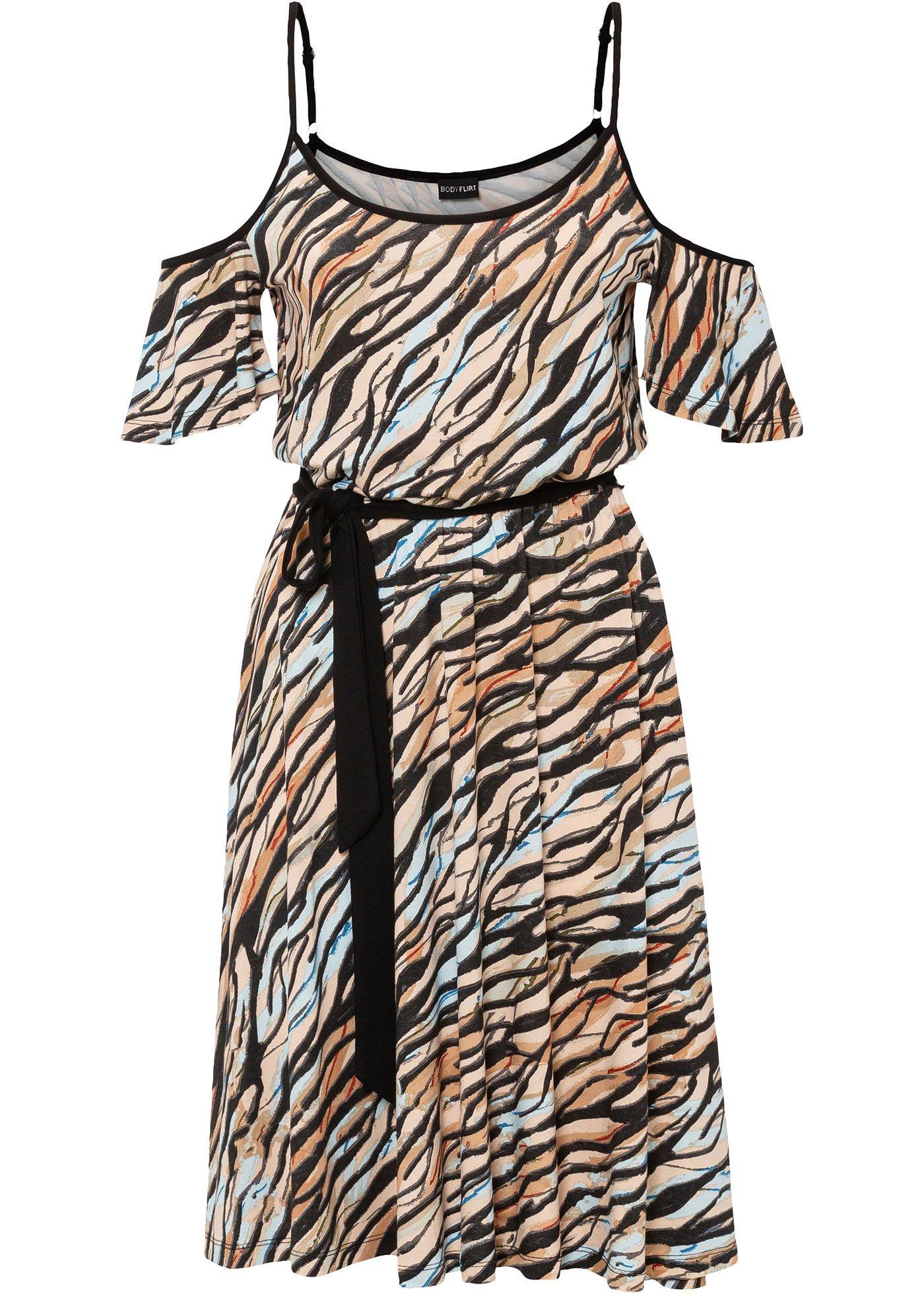 Robe à épaules dénudées imprimée