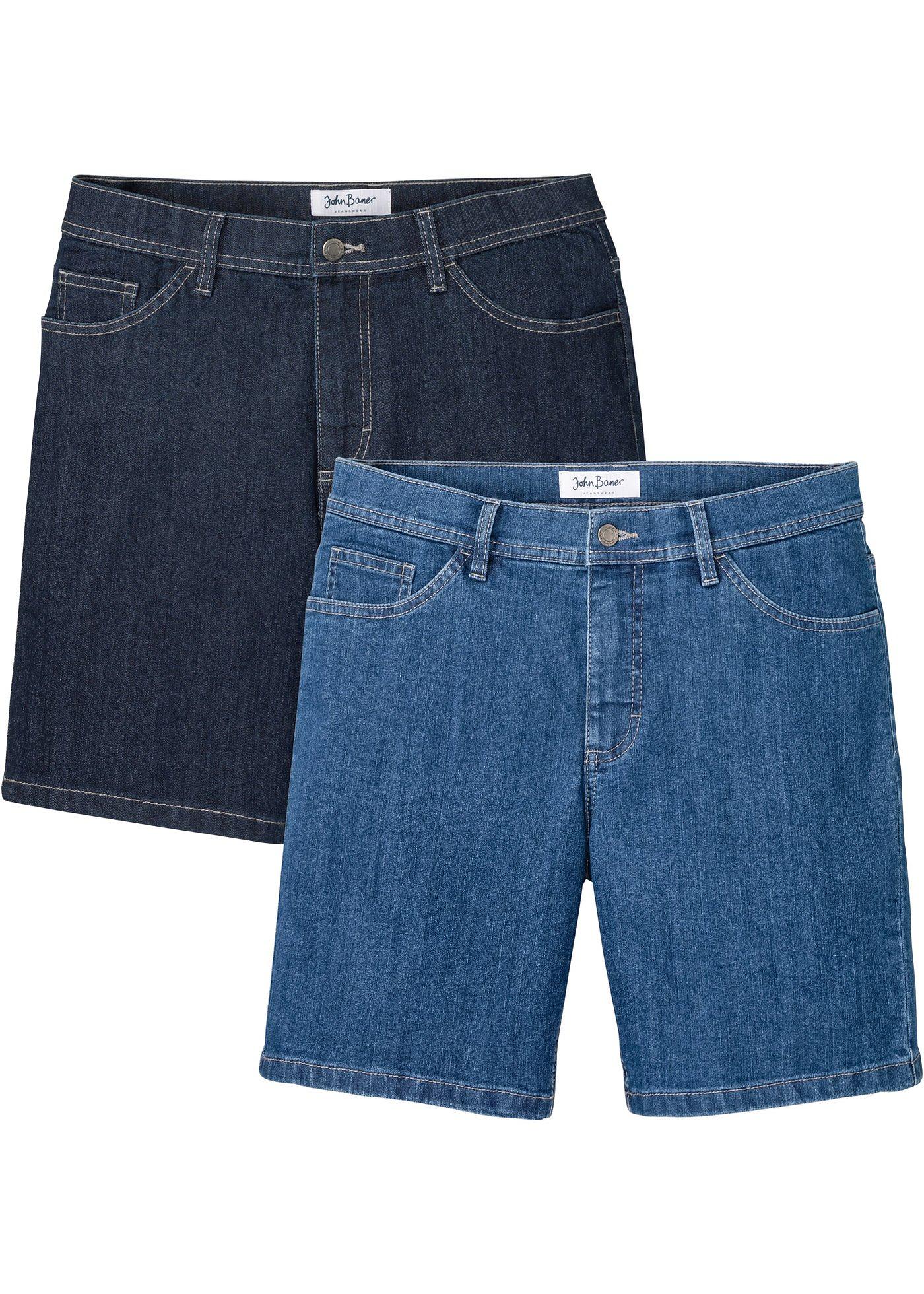 Image de Lot de 2 shorts en jean extensibles, Regular Fit