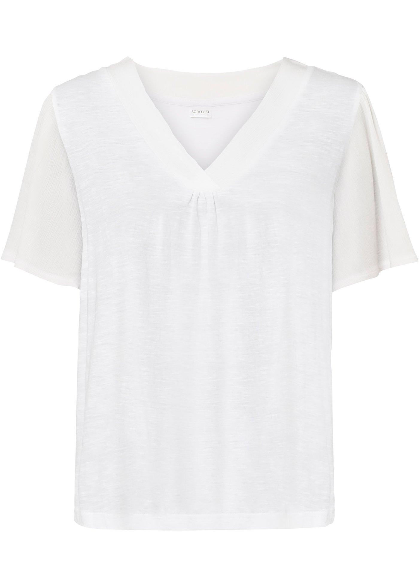 T-shirt avec mélange de matière