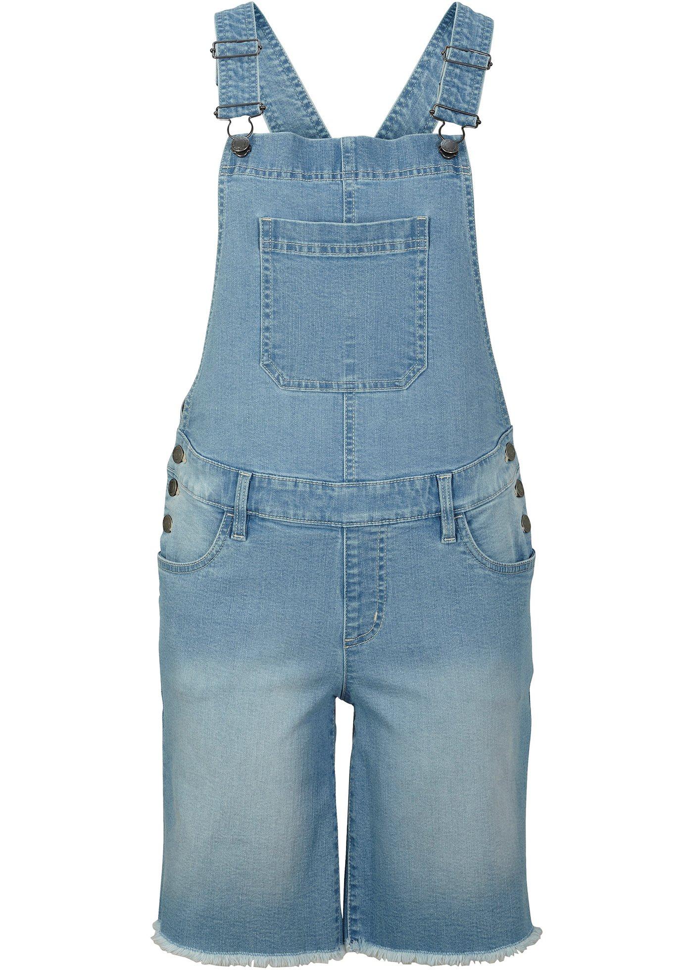 Salopette en jean confort stretch, Wide