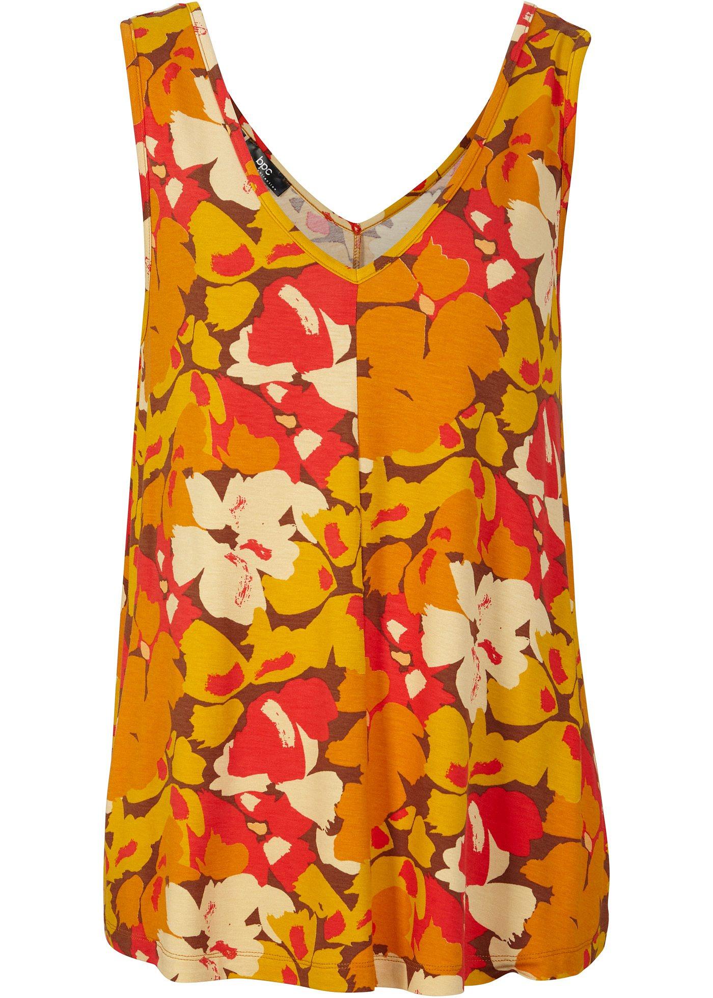 Top imprimé avec col V