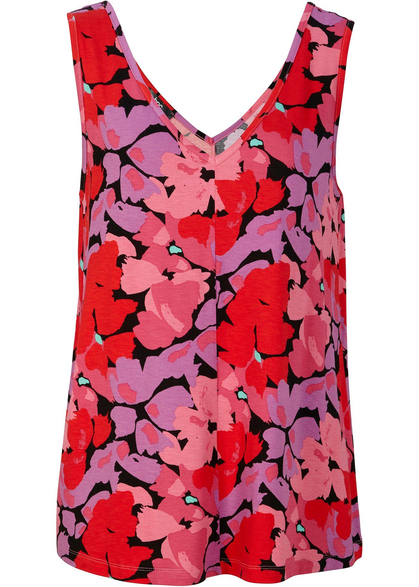 Top imprimé avec col V