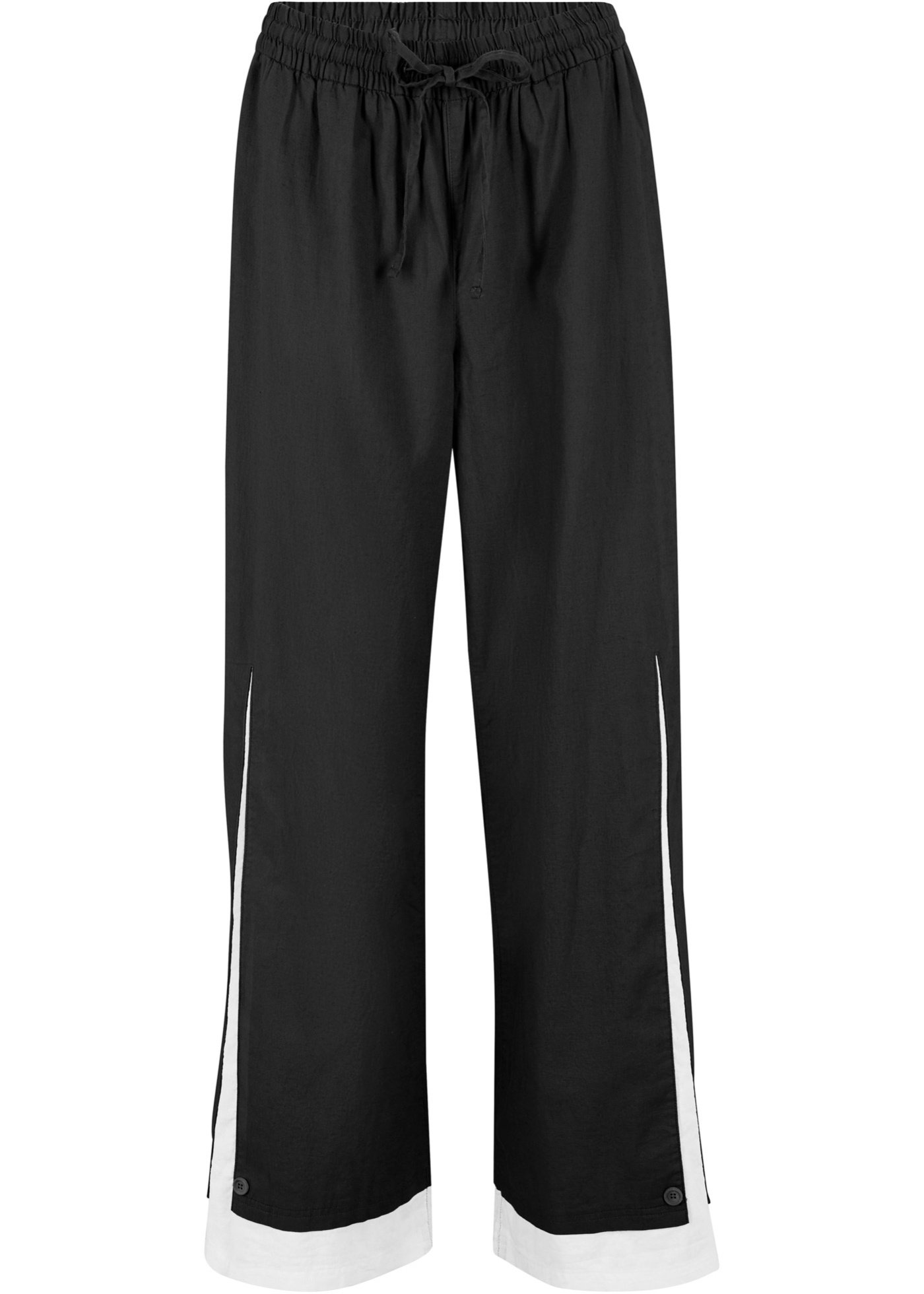 Pantalon en lin extra large style double épaisseur avec taille confortable