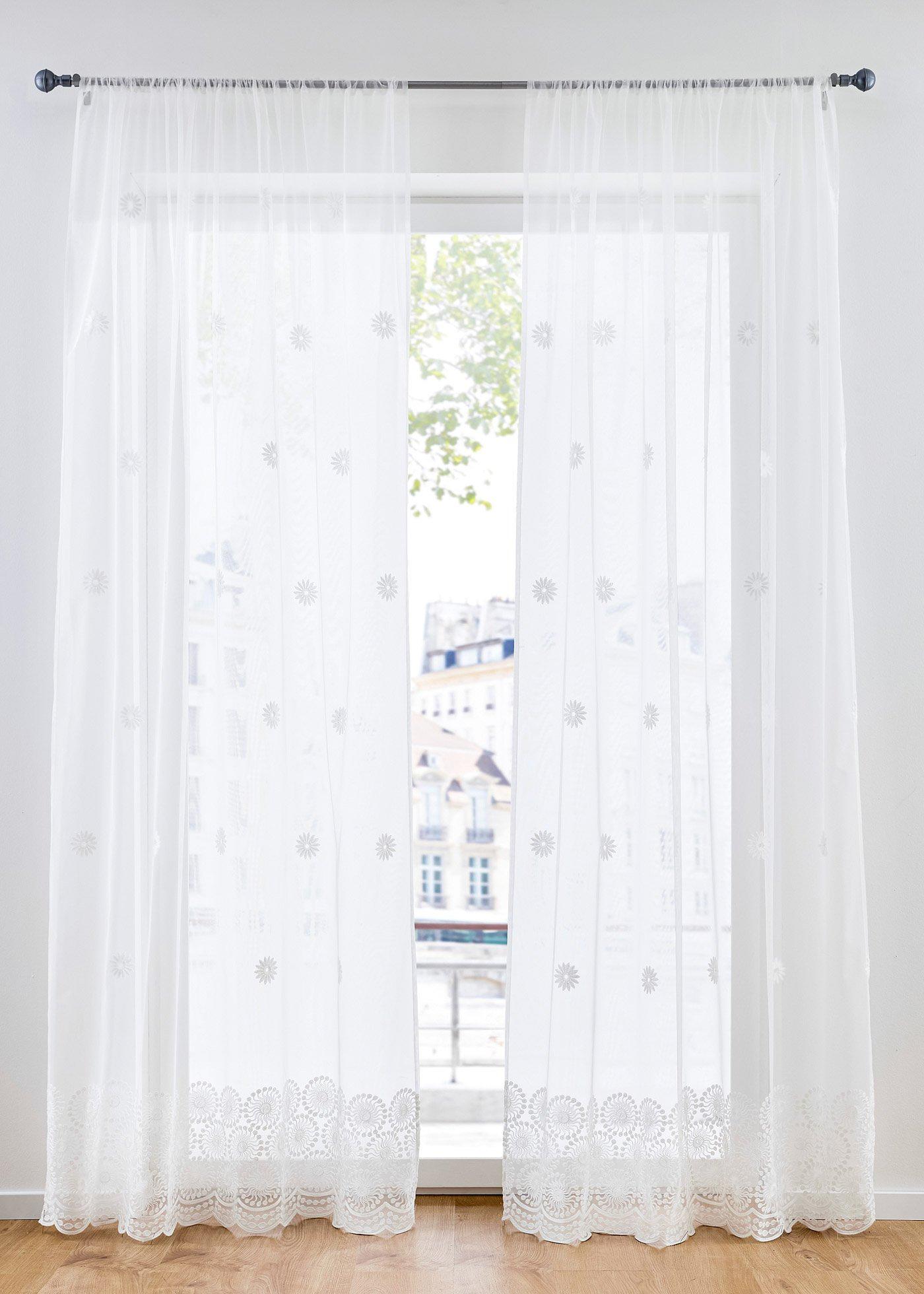 Voilage avec broderie (1 pce.)