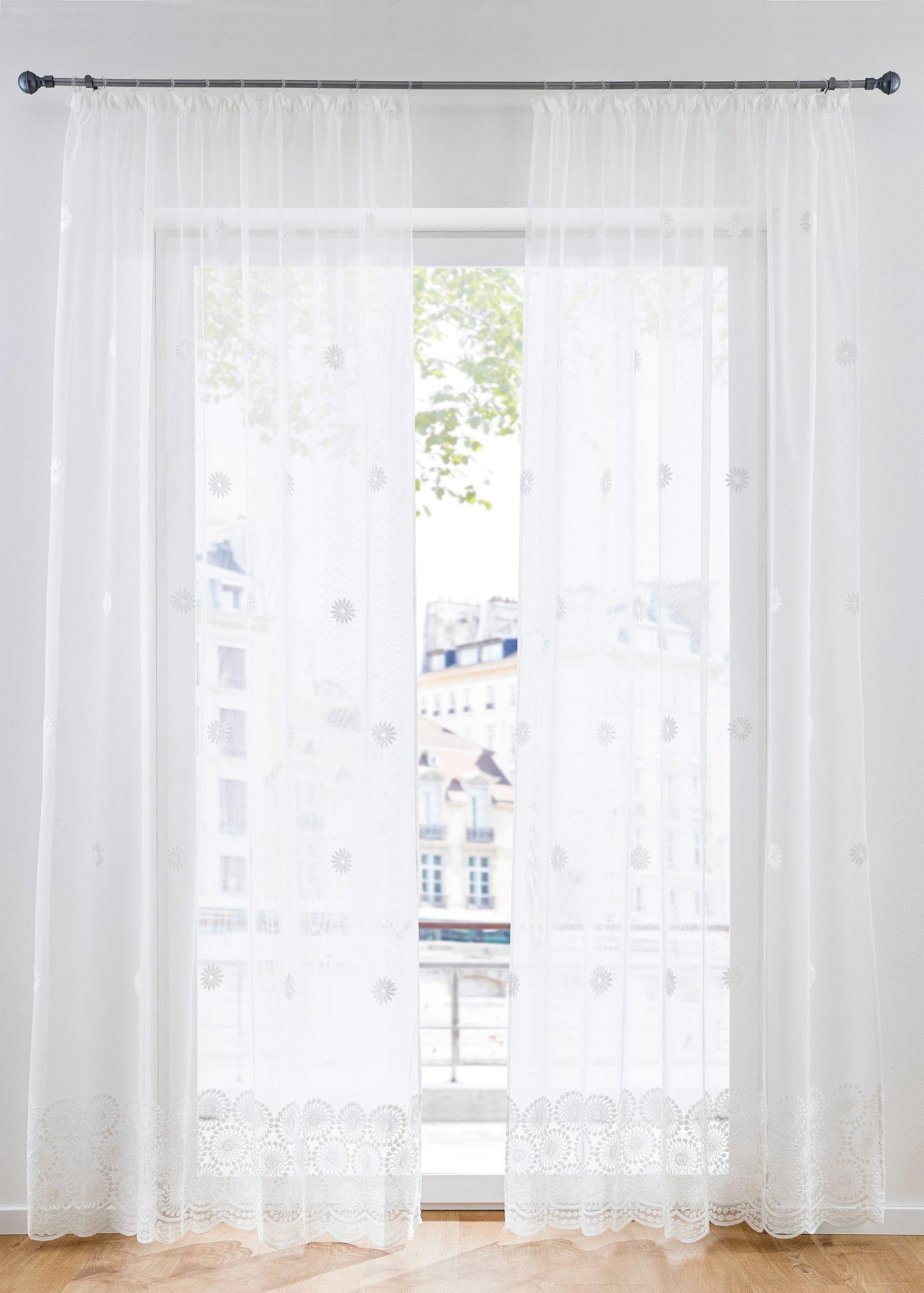 Voilage avec broderie (1 pce.)