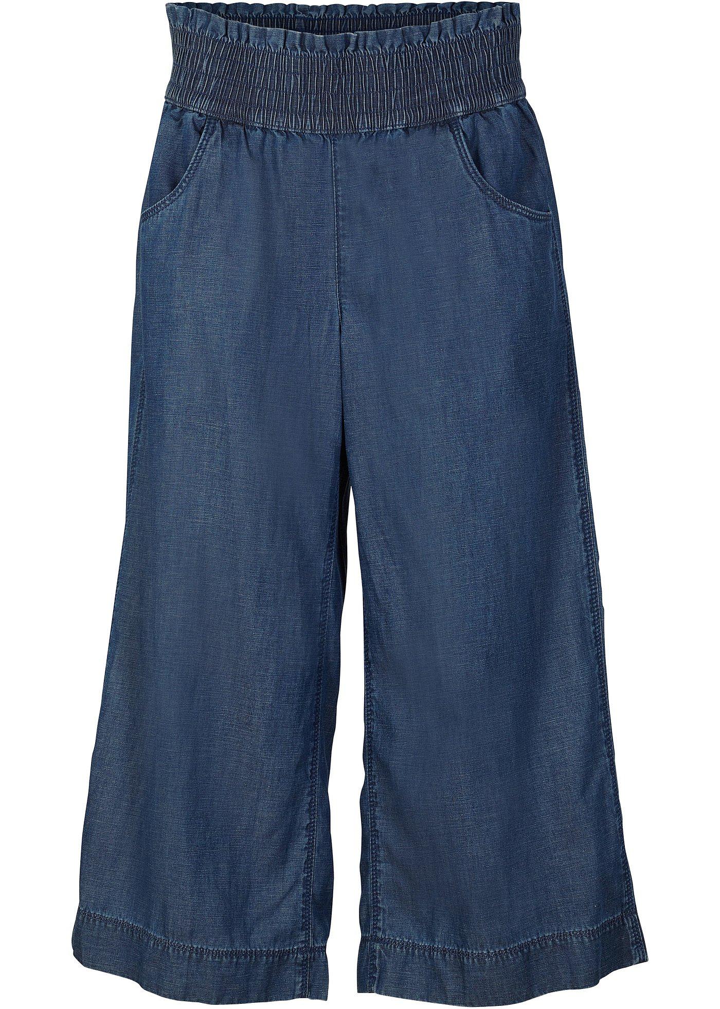 Image de Jupe-culotte ample avec large empiècement taille confortable en twill léger