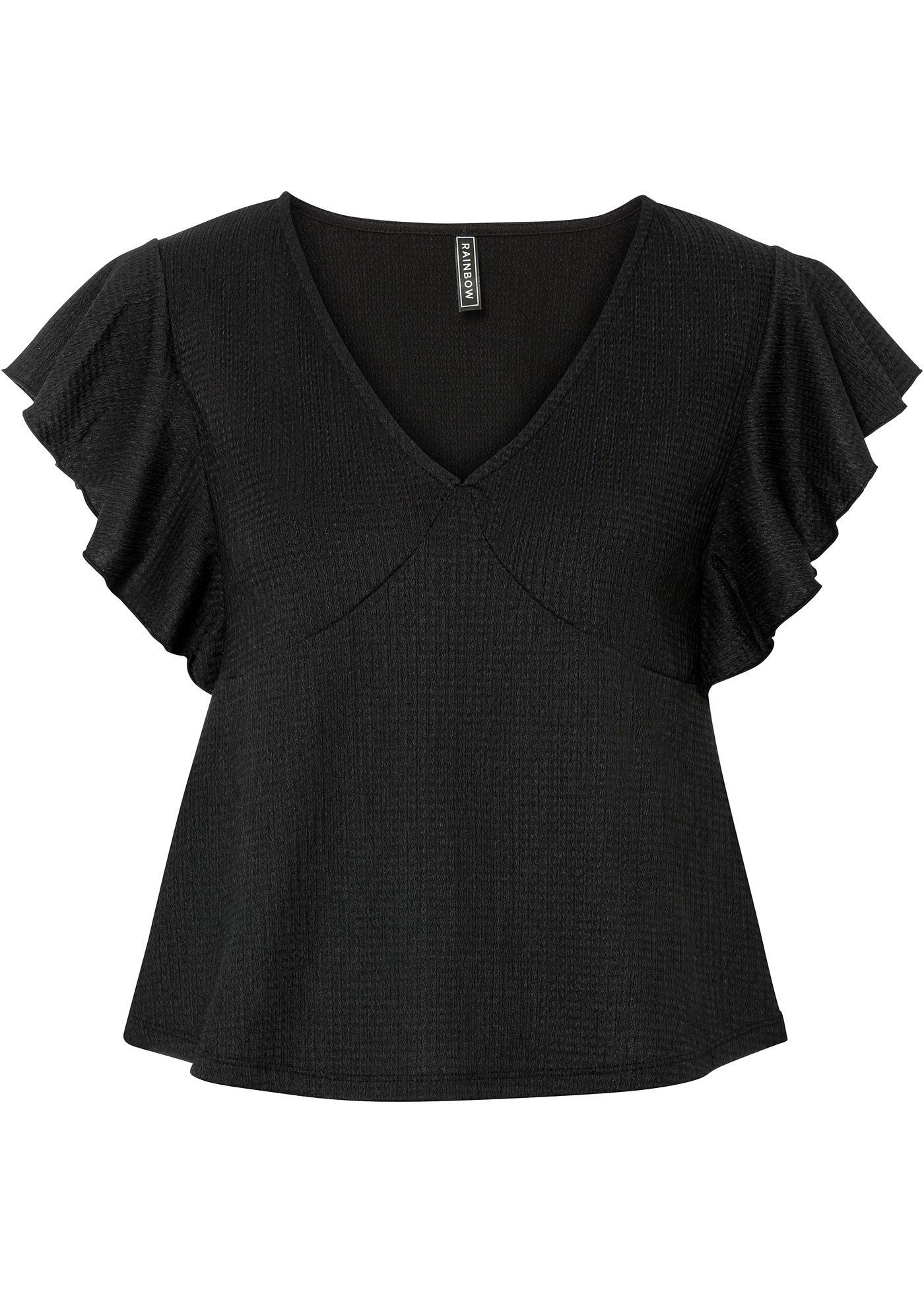 T-shirt en crêpe à volants