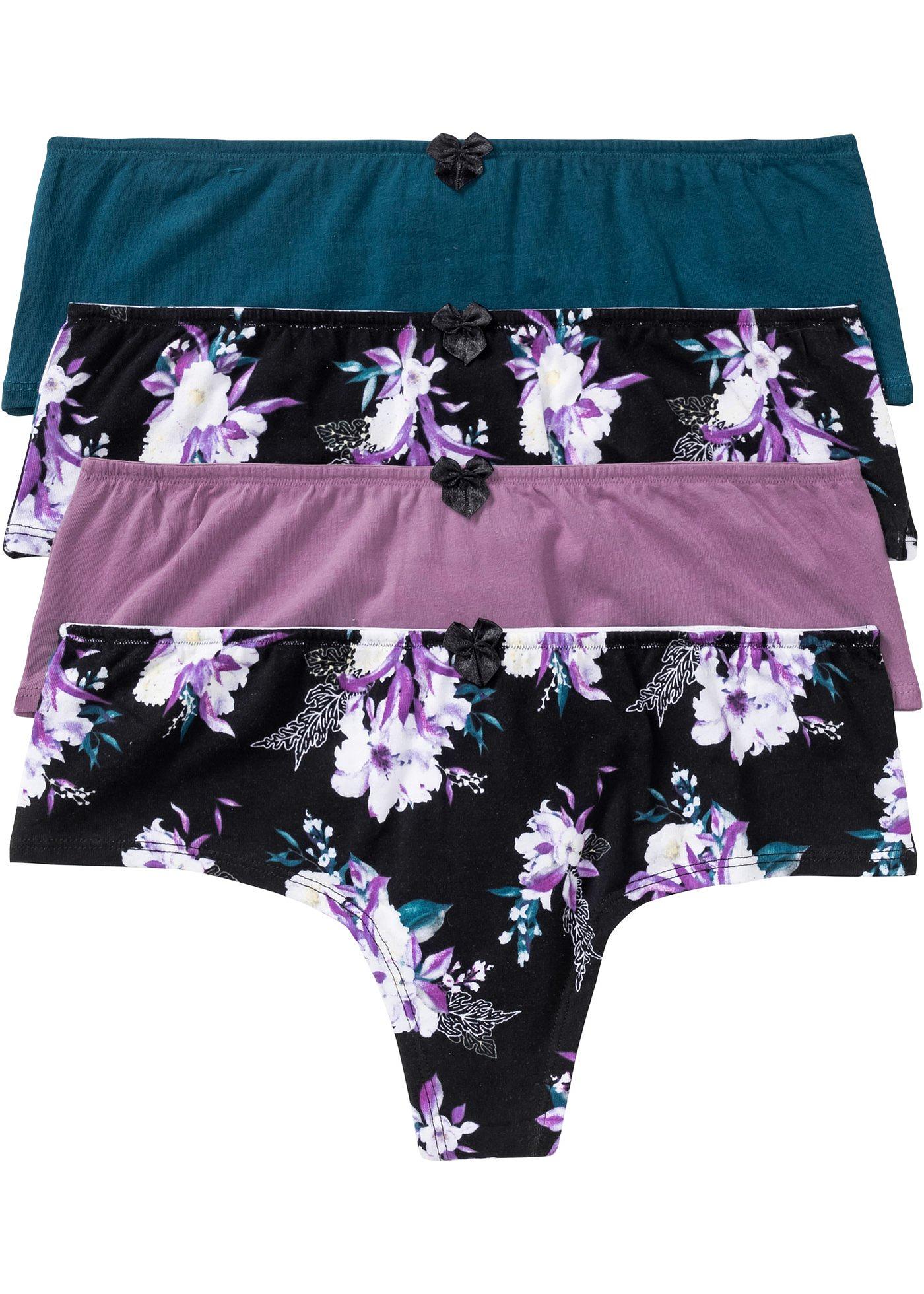 Lot de 4 shorties string microfibre