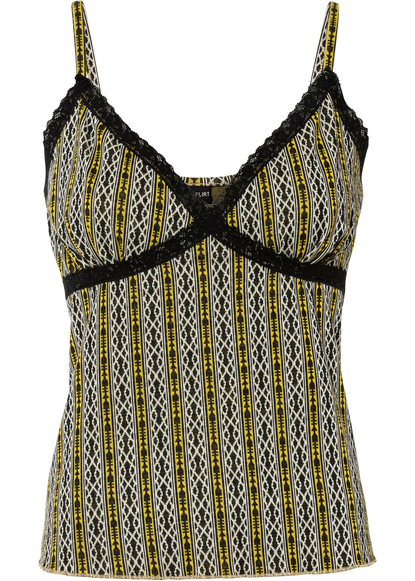 Top jacquard à bretelle spaghetti