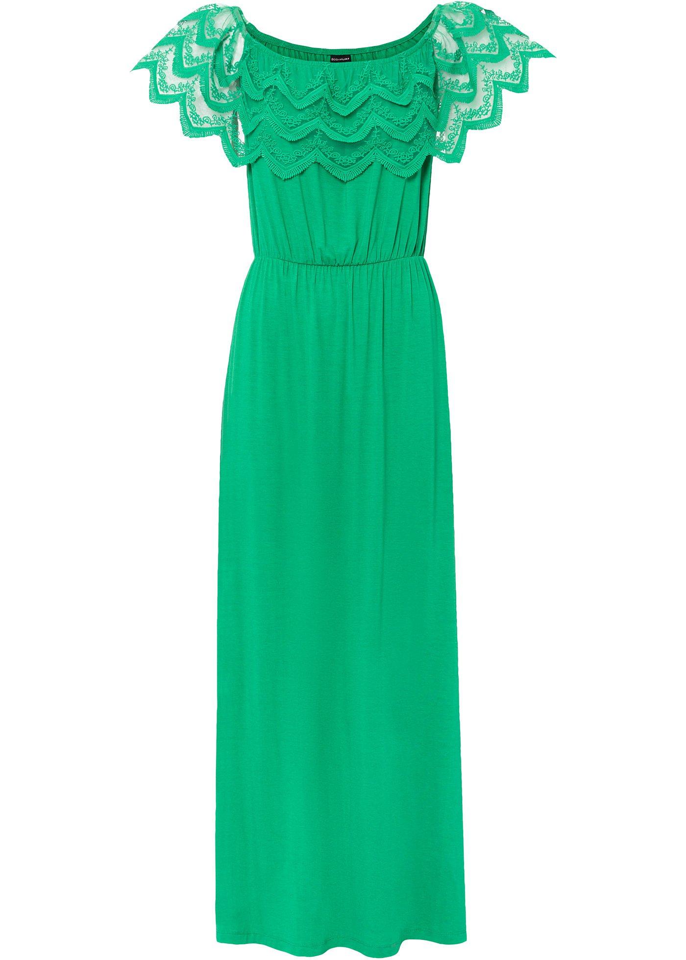 Robe longue à dentelle