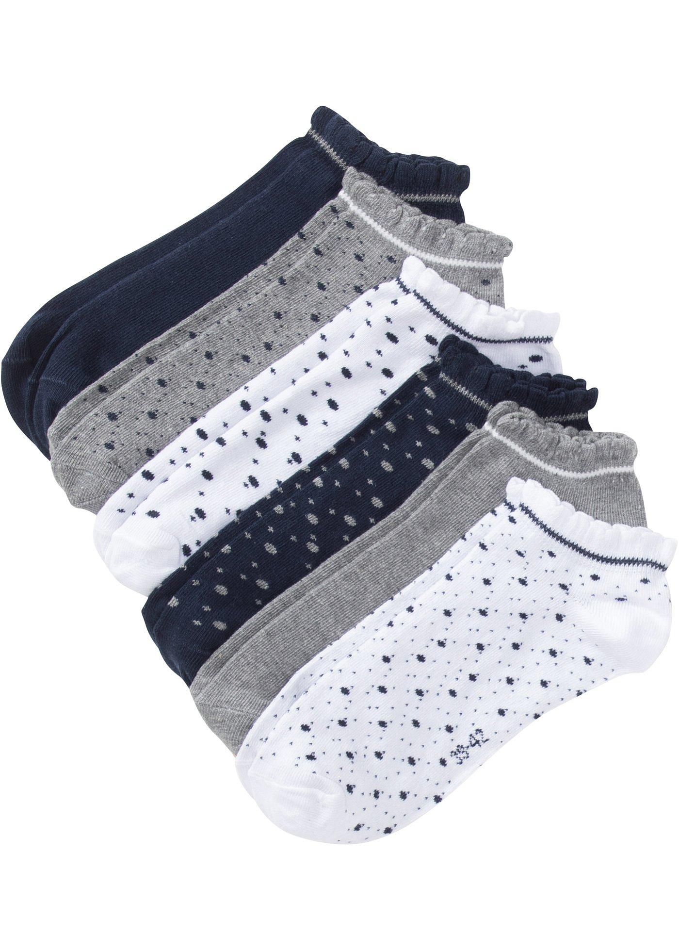 Lot de 6 paires de chaussettes courtes avec bord ondulé