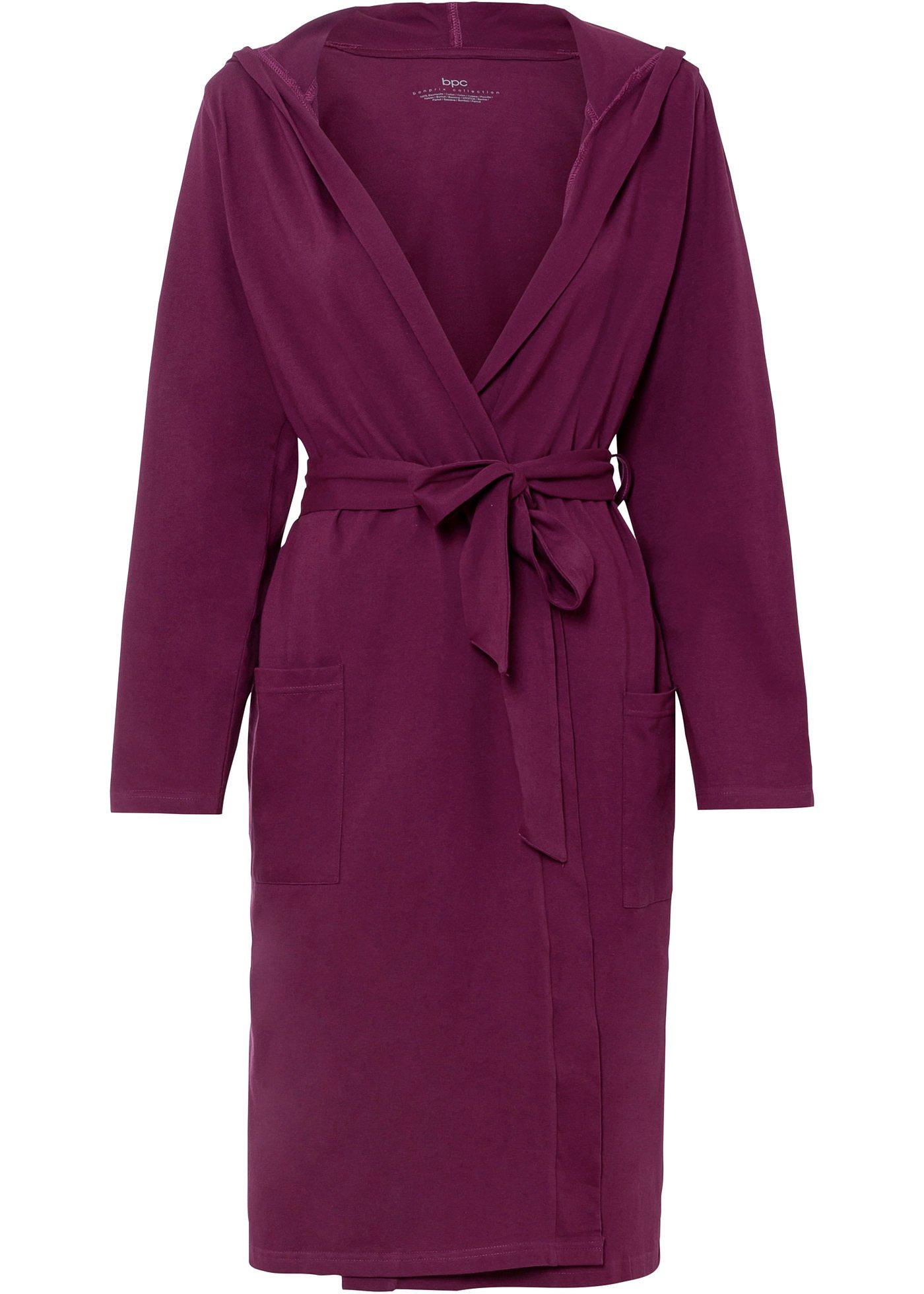 Peignoir en matière fluide avec capuche