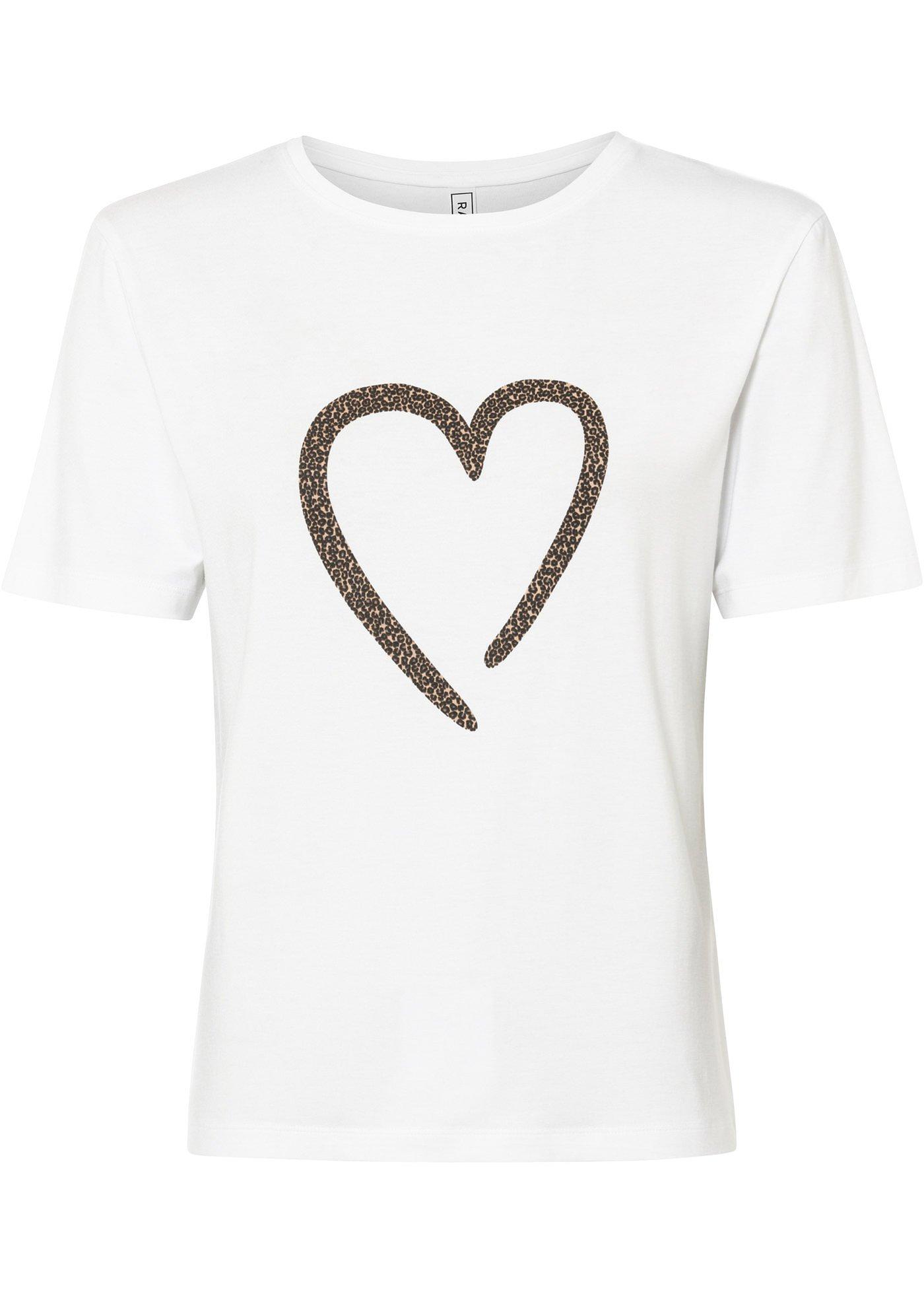 T-shirt avec cœur léopard