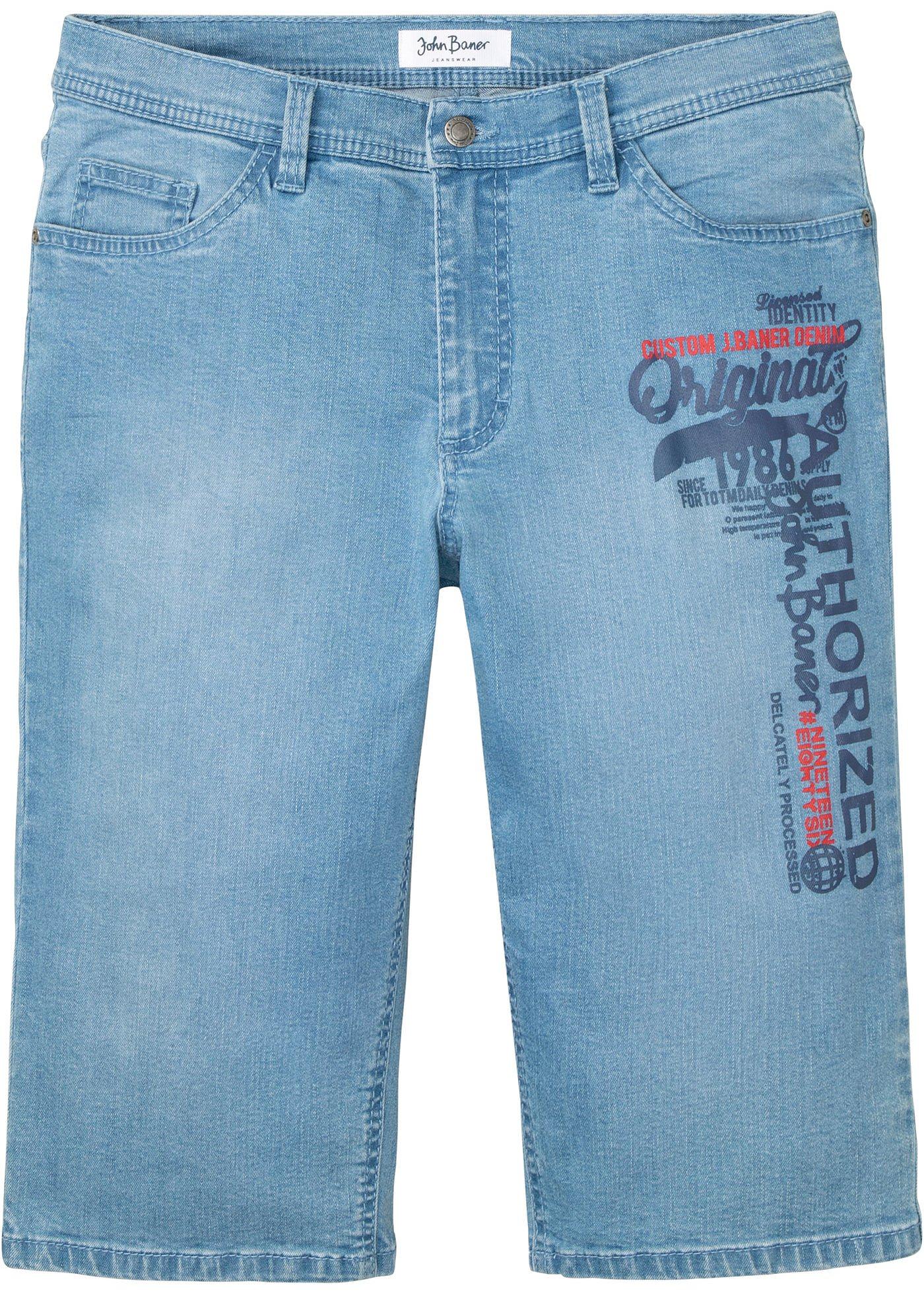 Bermuda long en jean extensible, Regular Fit