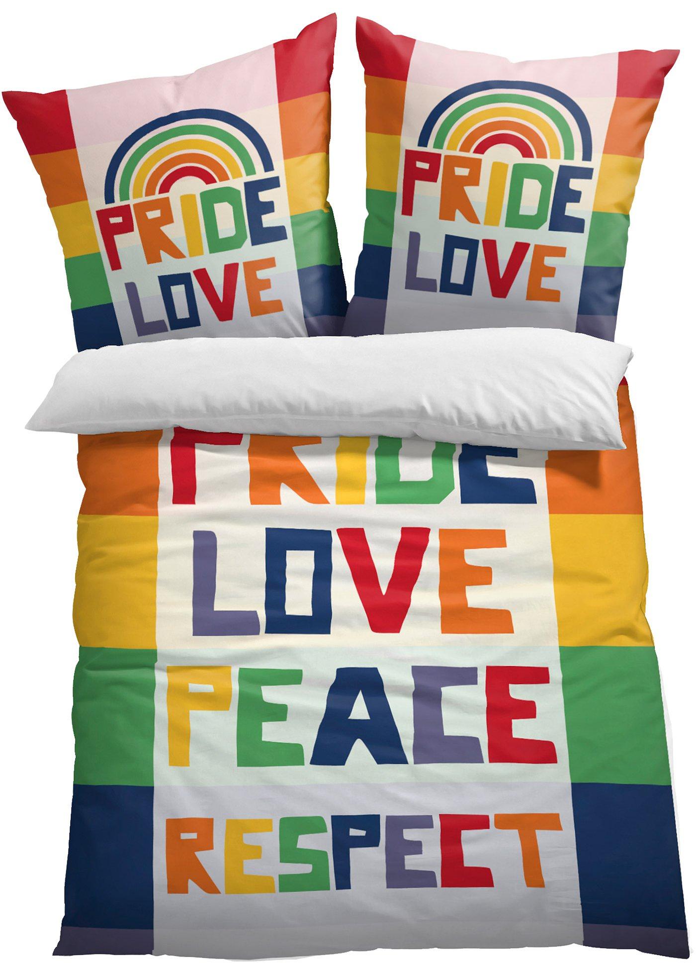 Parure de lit réversible avec message Pride