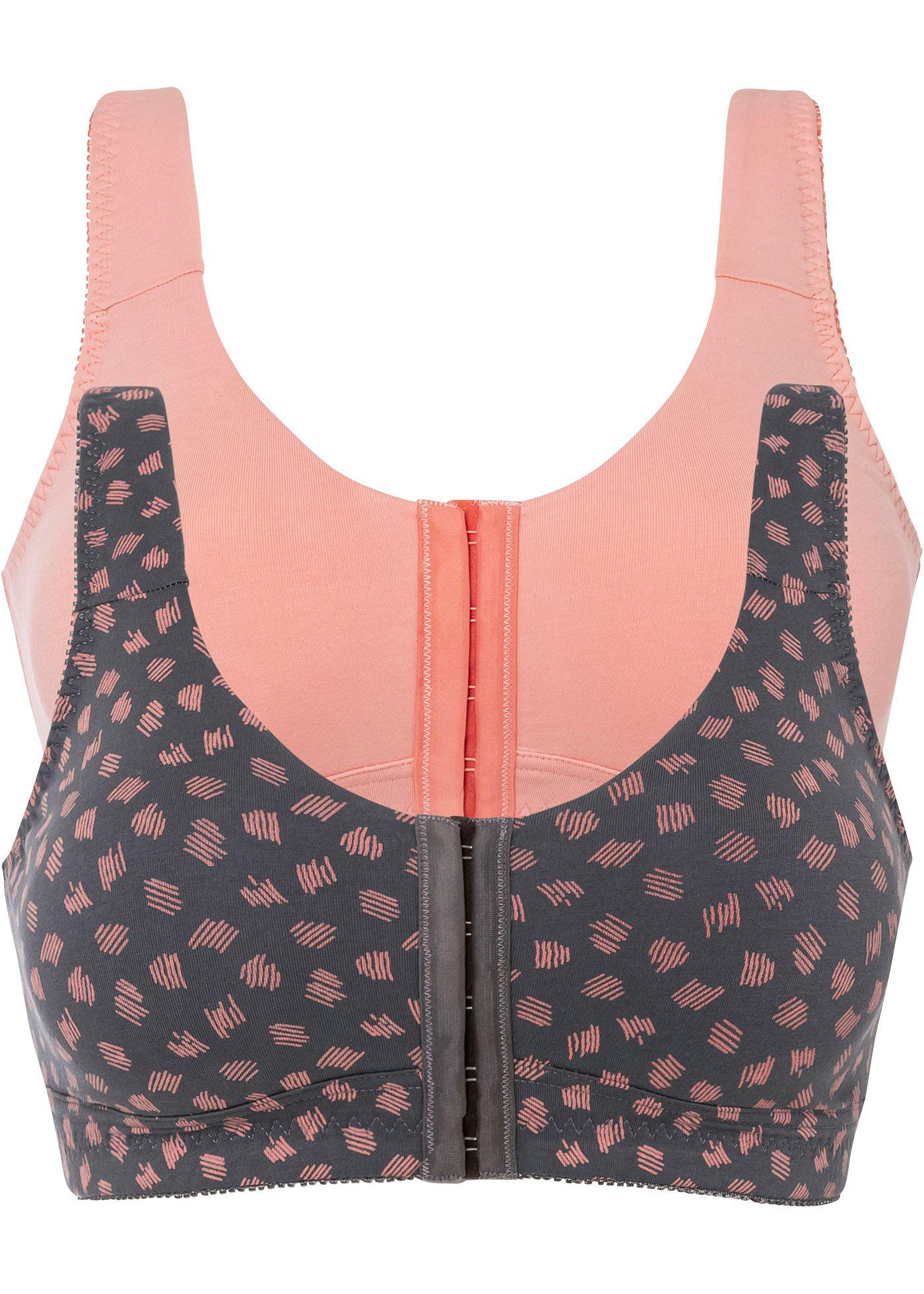 Lot de 2 soutiens-gorge fermeture devant sans armatures avec coton