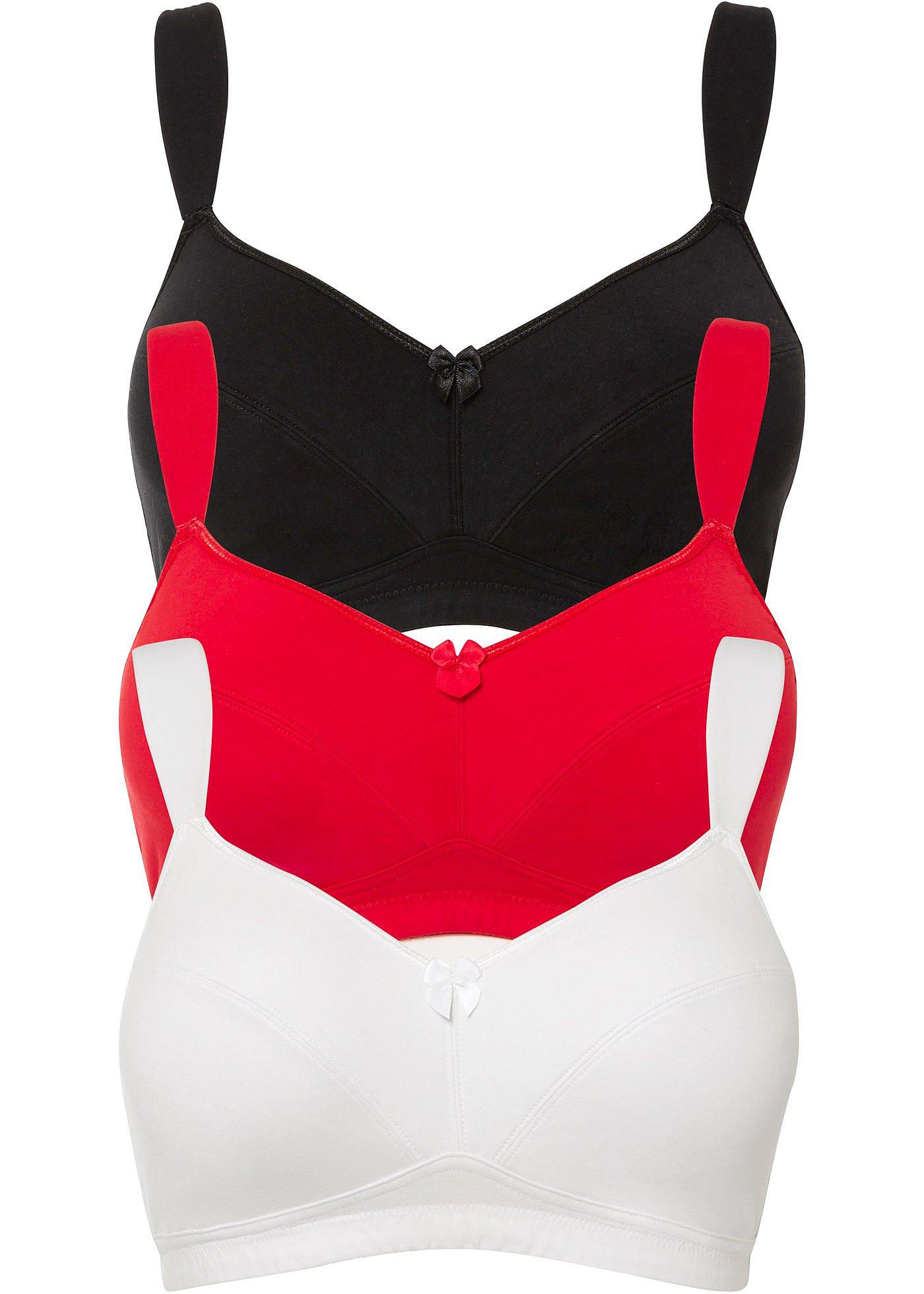 Lot de 3 soutiens-gorge sans armatures avec coton