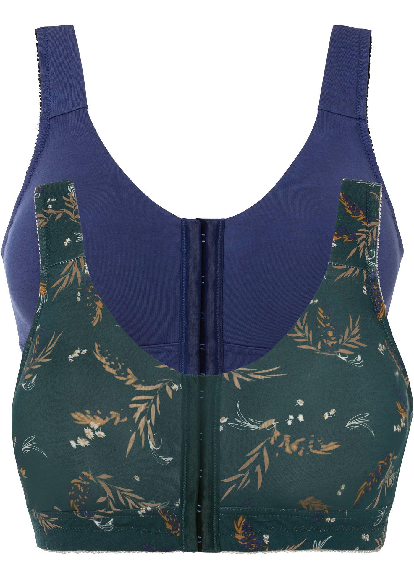 Lot de 2 soutiens-gorge fermeture devant sans armatures avec coton