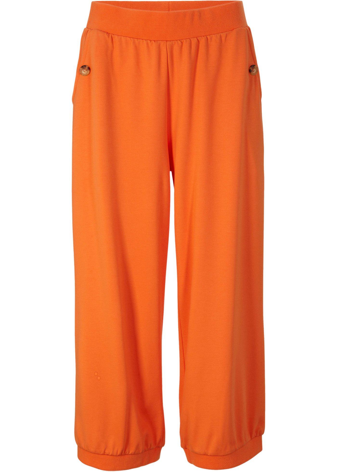 Pantalon large avec tour de taille confortable et bords-côtes à la base