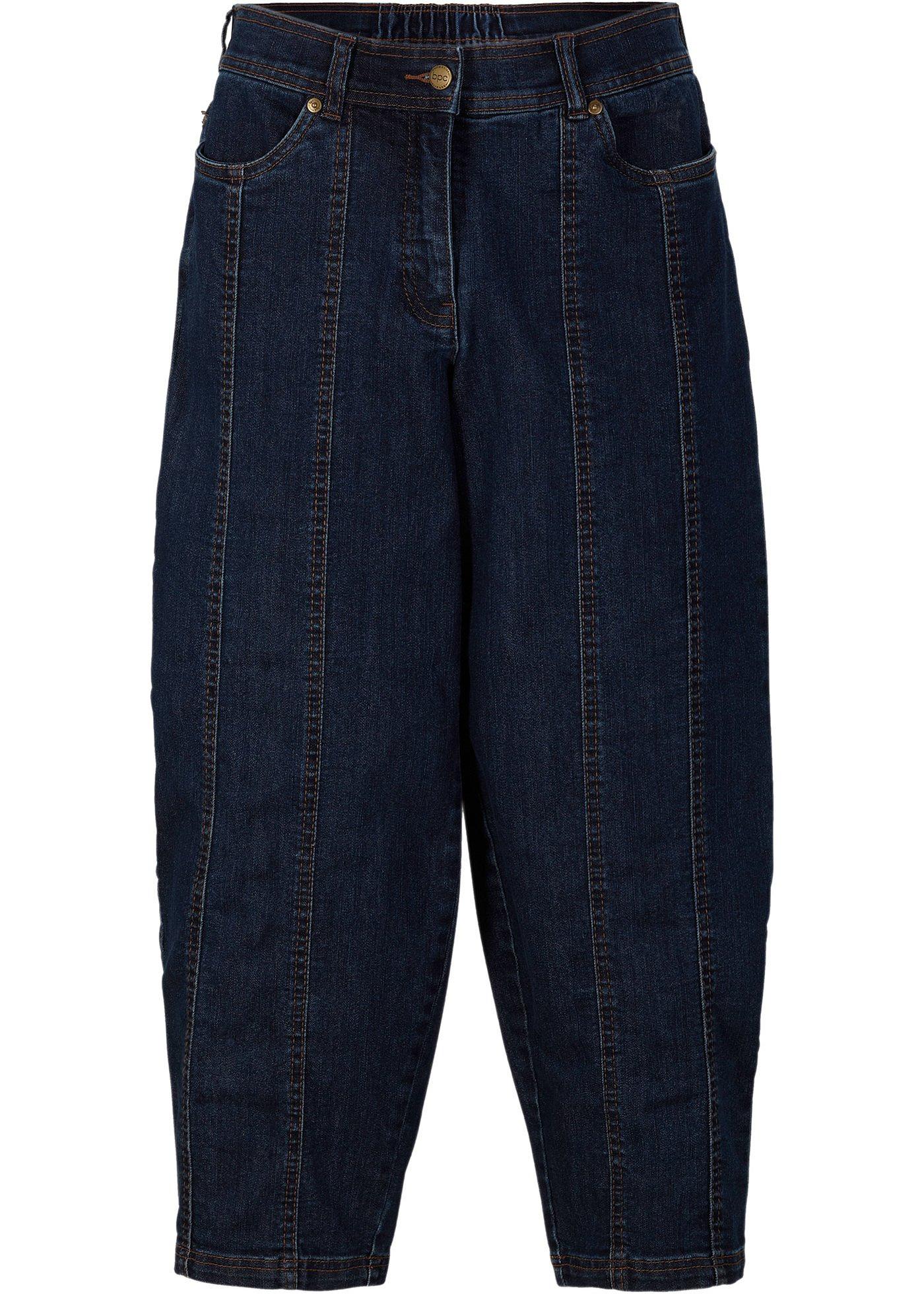 Jean coupe en O avec coutures d'empiècement décoratives